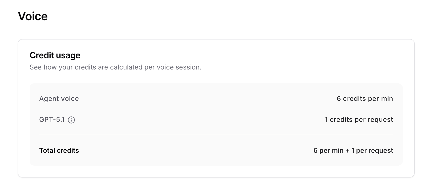 Voice model settings