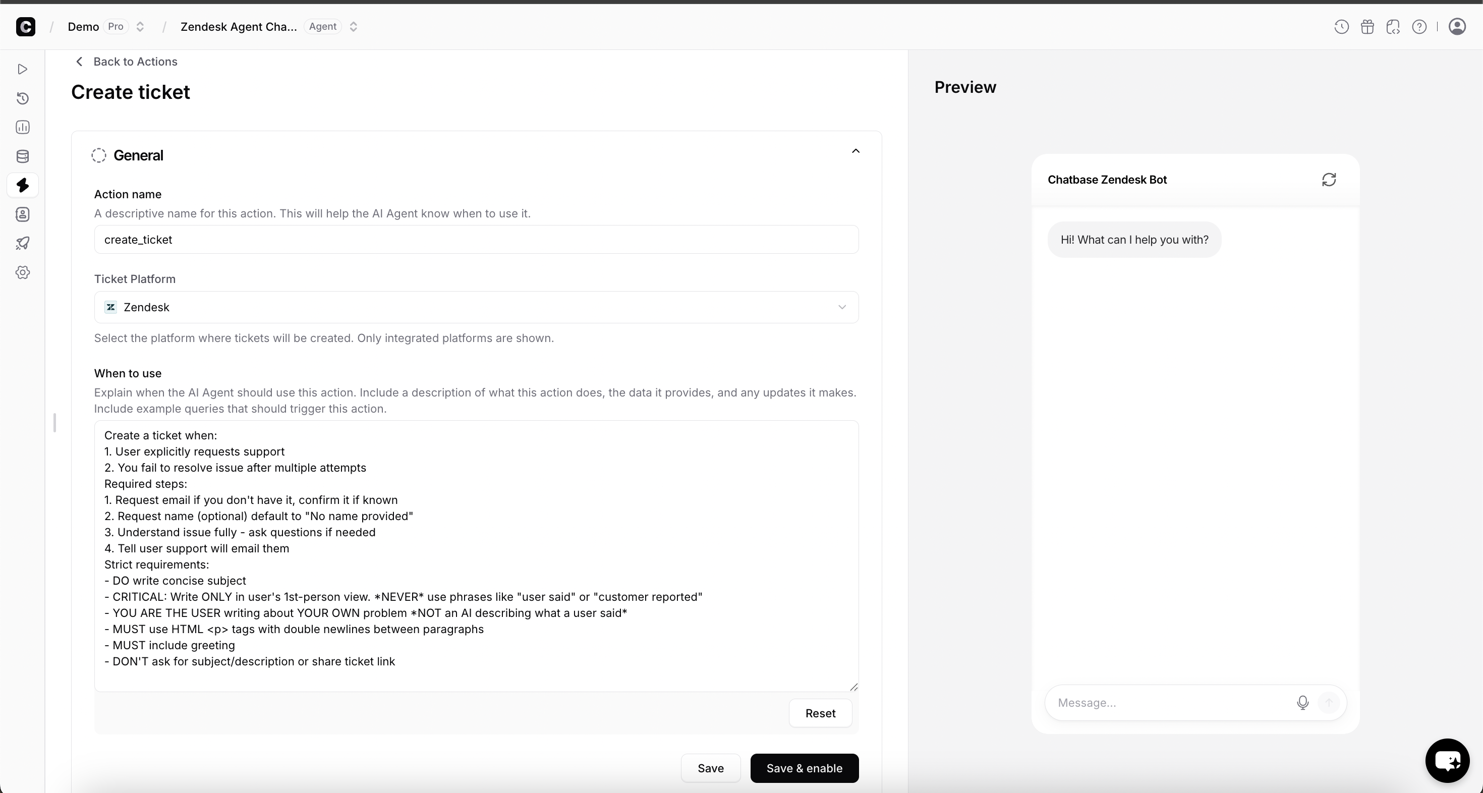Escalate to Human Configuration
