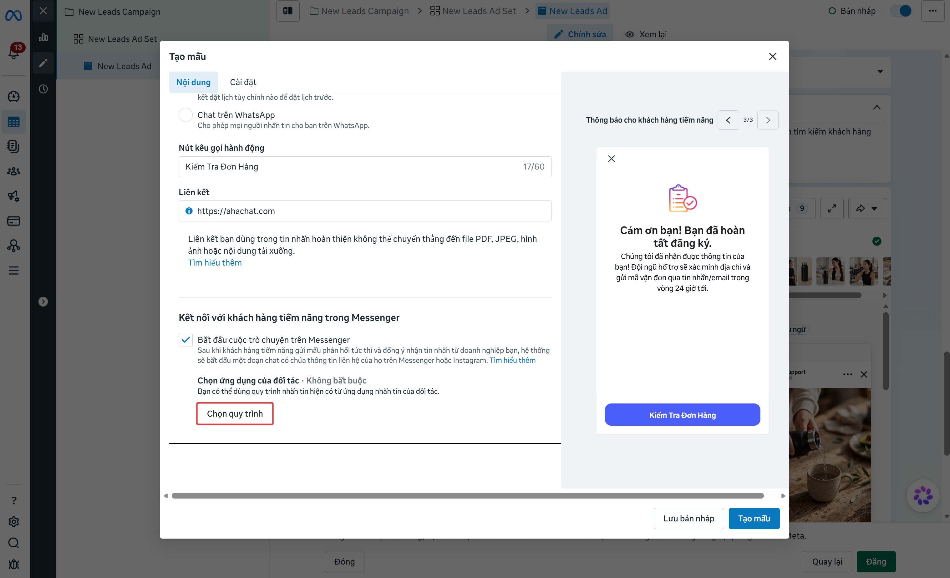 Enable Messenger Conversations in Form Completion Step