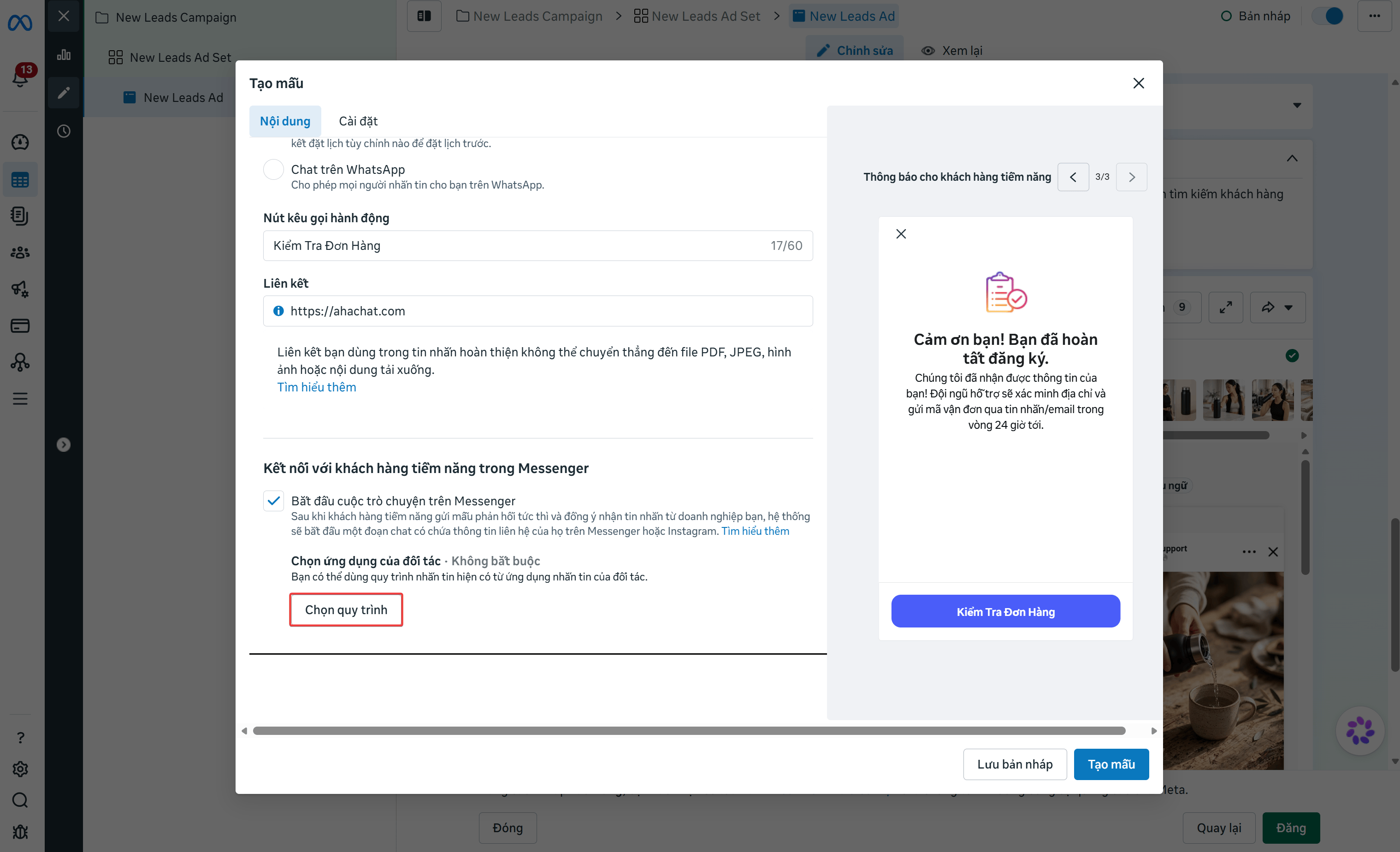 Enable Messenger Conversations in Form Completion Step