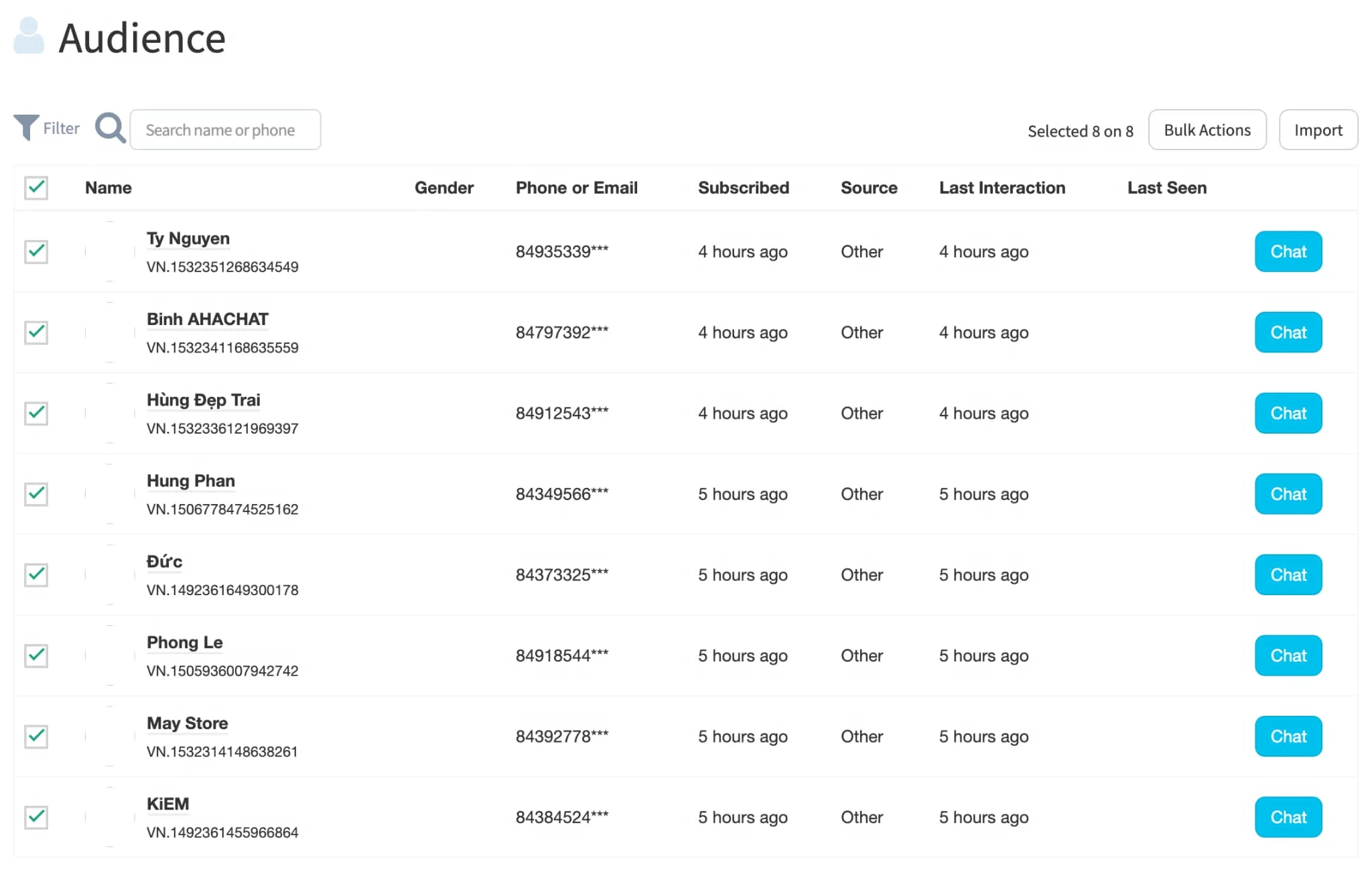 Audient Dashboard En