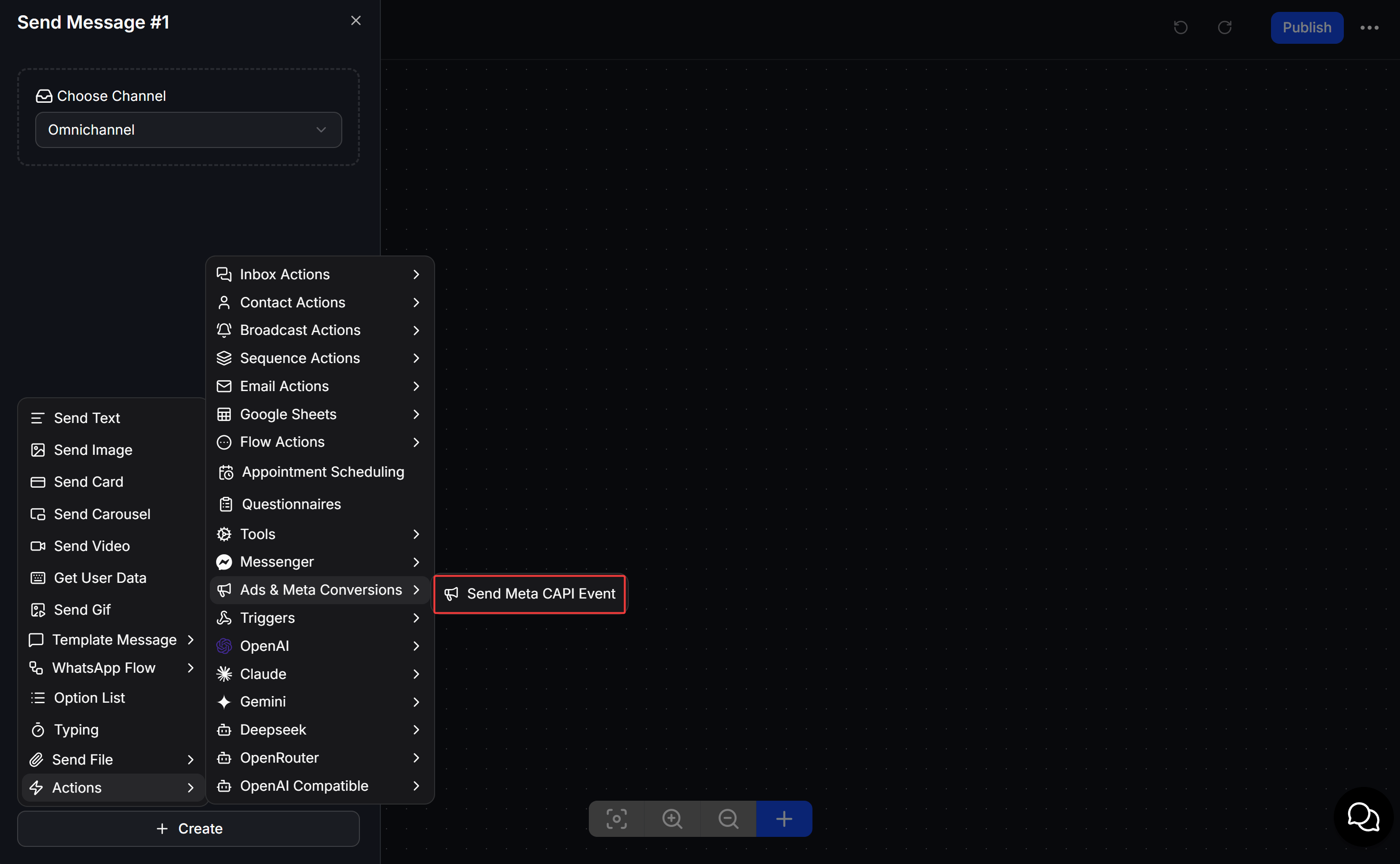 Ads And Meta Conversions Action Menu