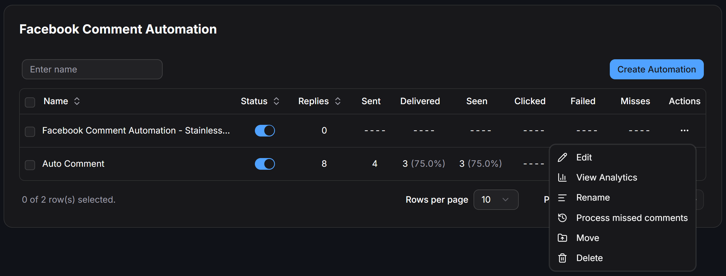 Chatbotx Facebook Comment Automation Actions