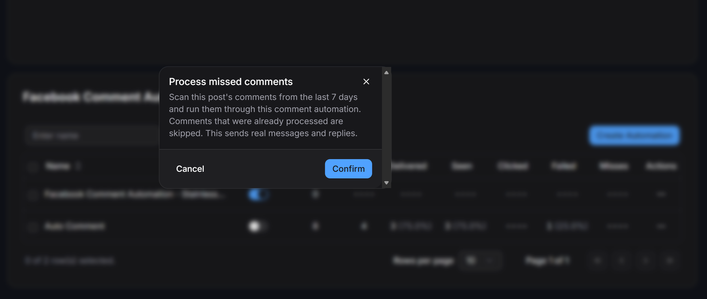 Facebook Comment Process Missed Comments