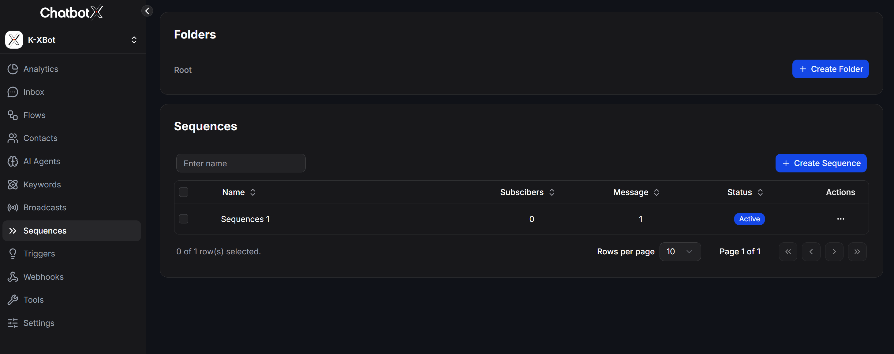Messenger Utility Sequence List