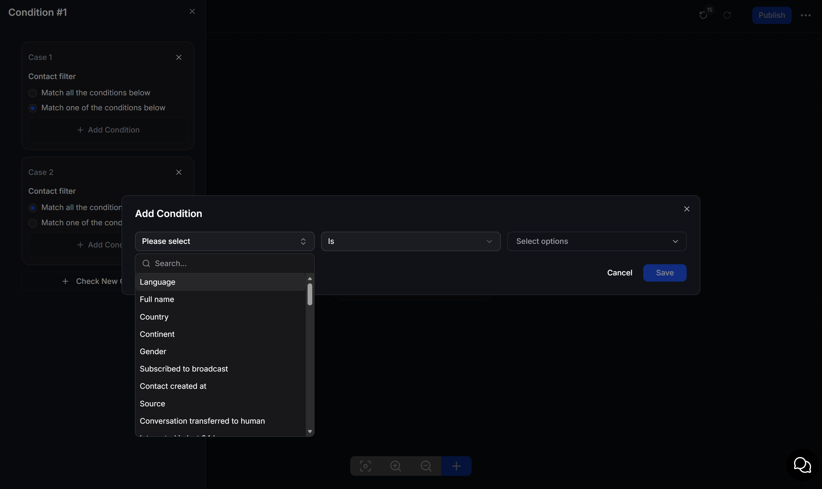 Flow Builder Condition Setup