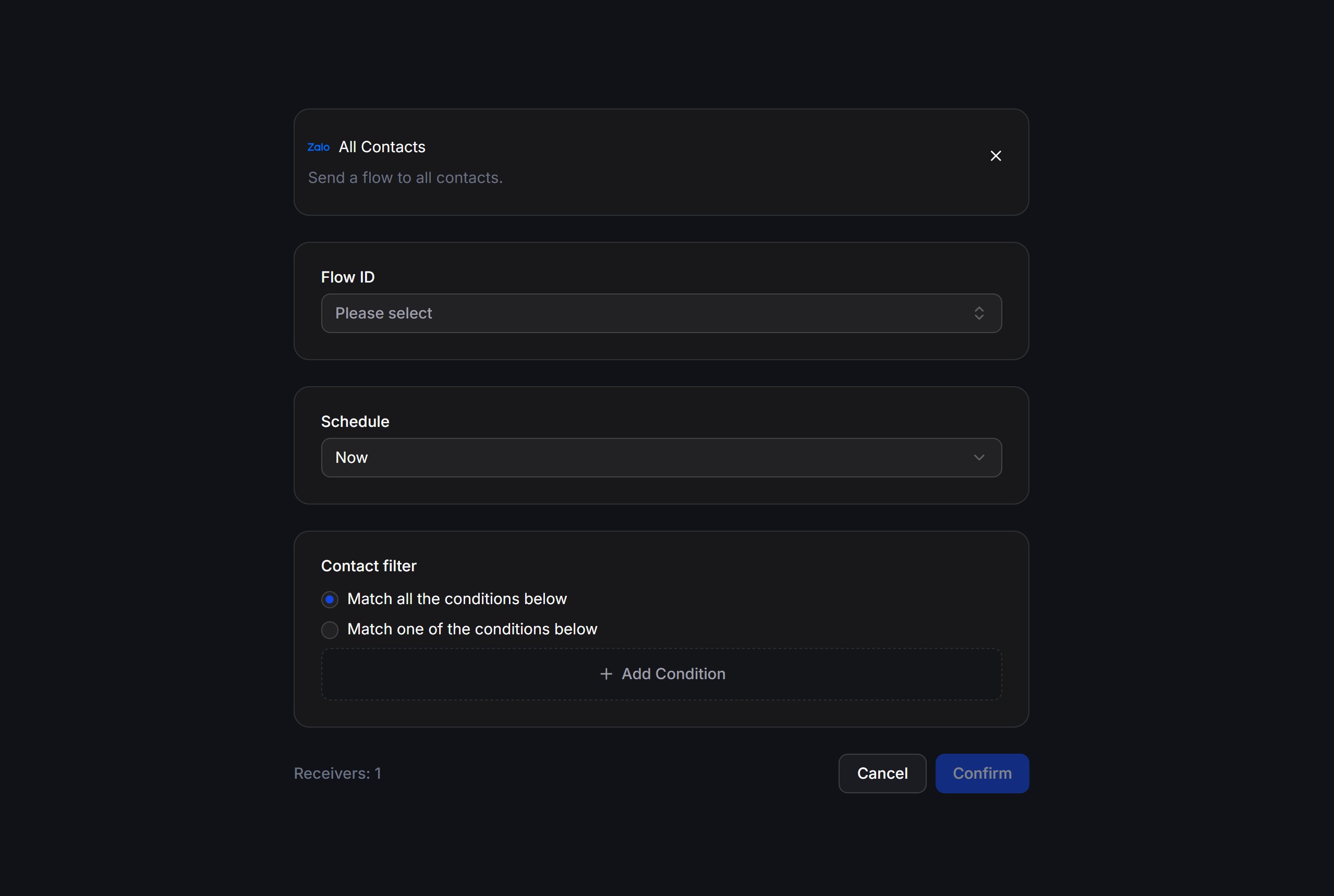 Configure Zalo OA broadcast