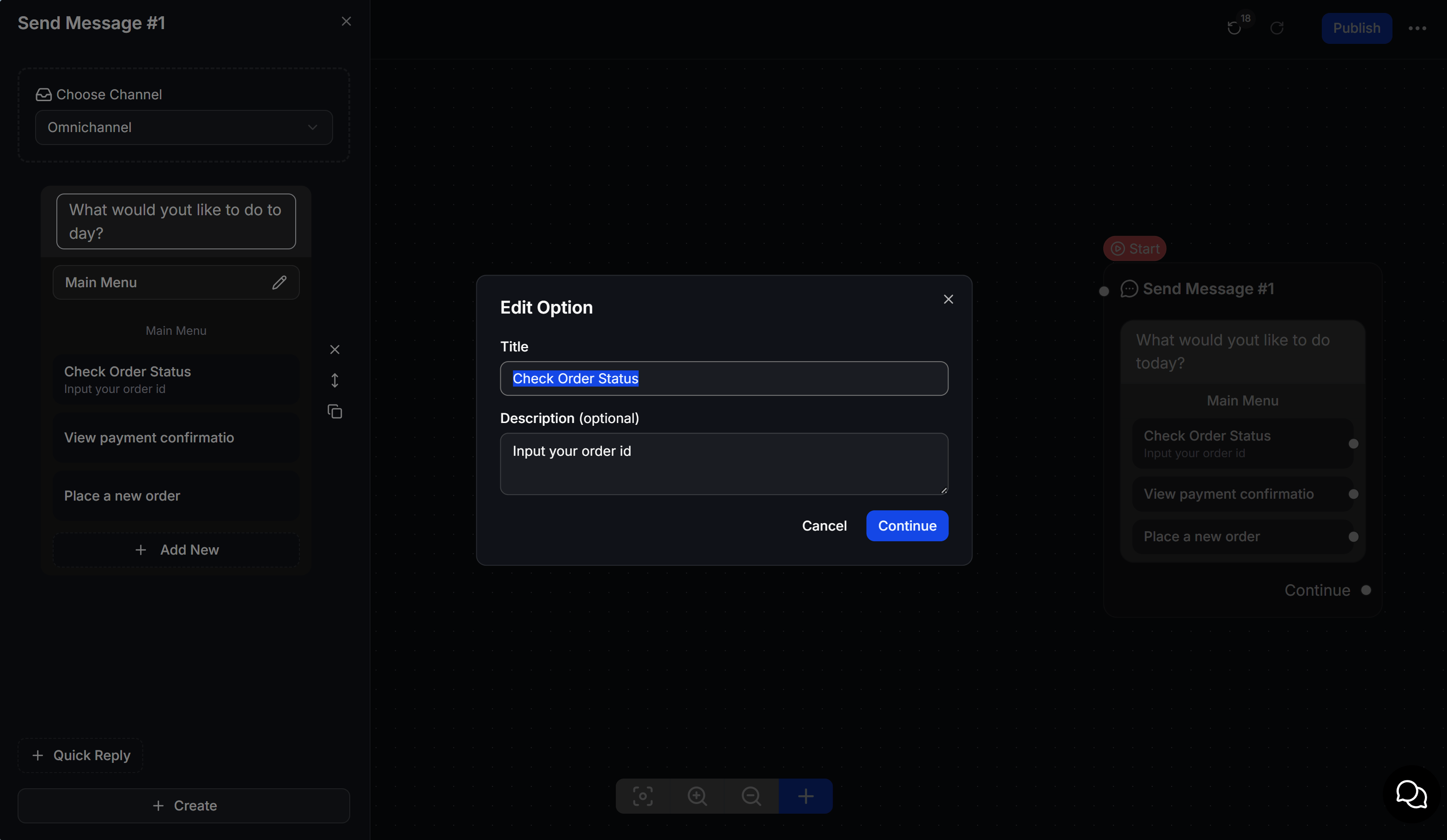Whatsapp Chatbotx List Message Edit