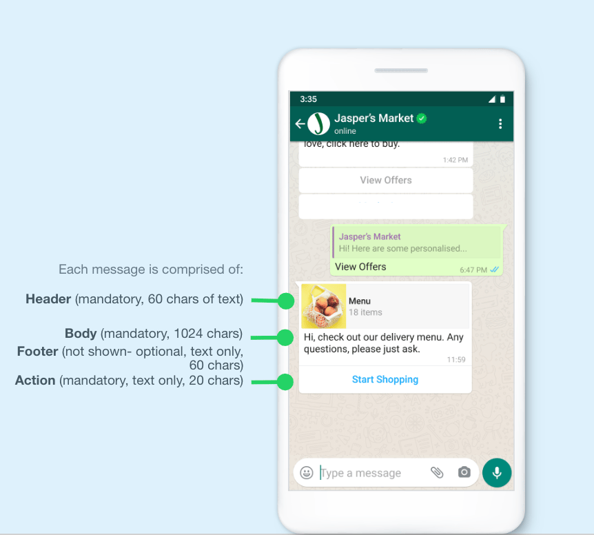 Whatsapp List Message Layout