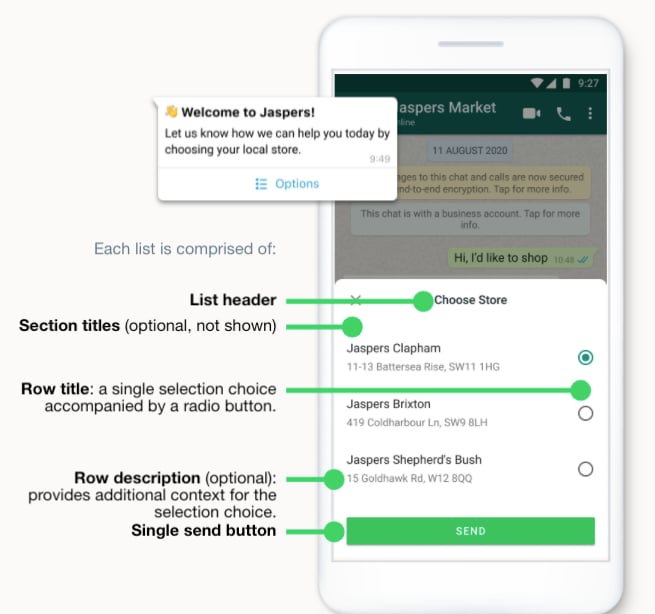 Whatsapp List Message Open
