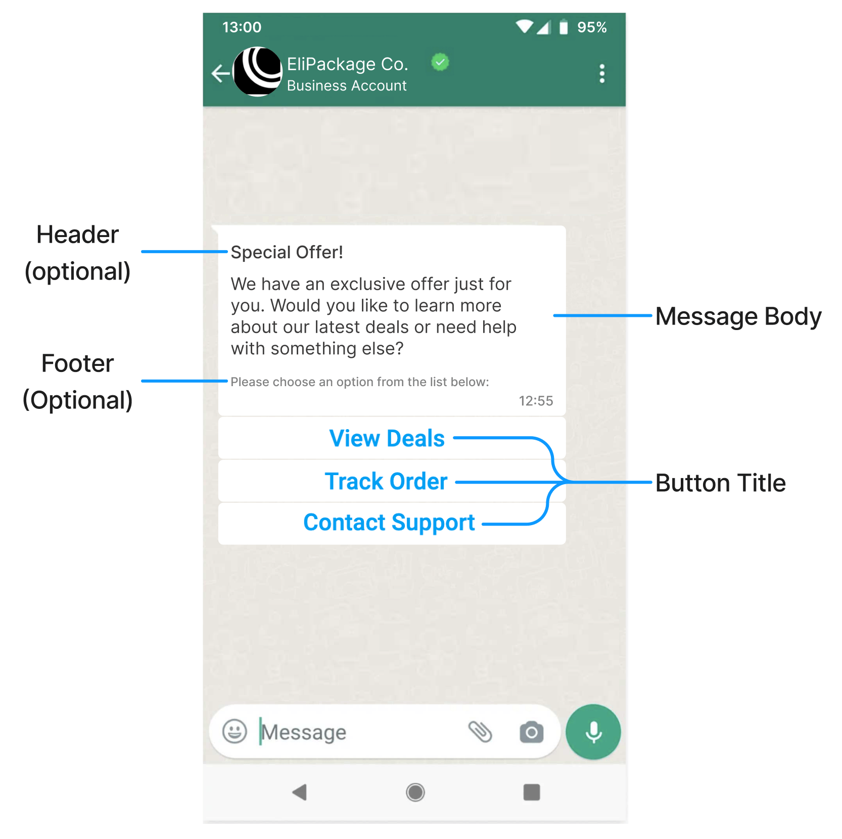 Whatsapp Reply Button Layout