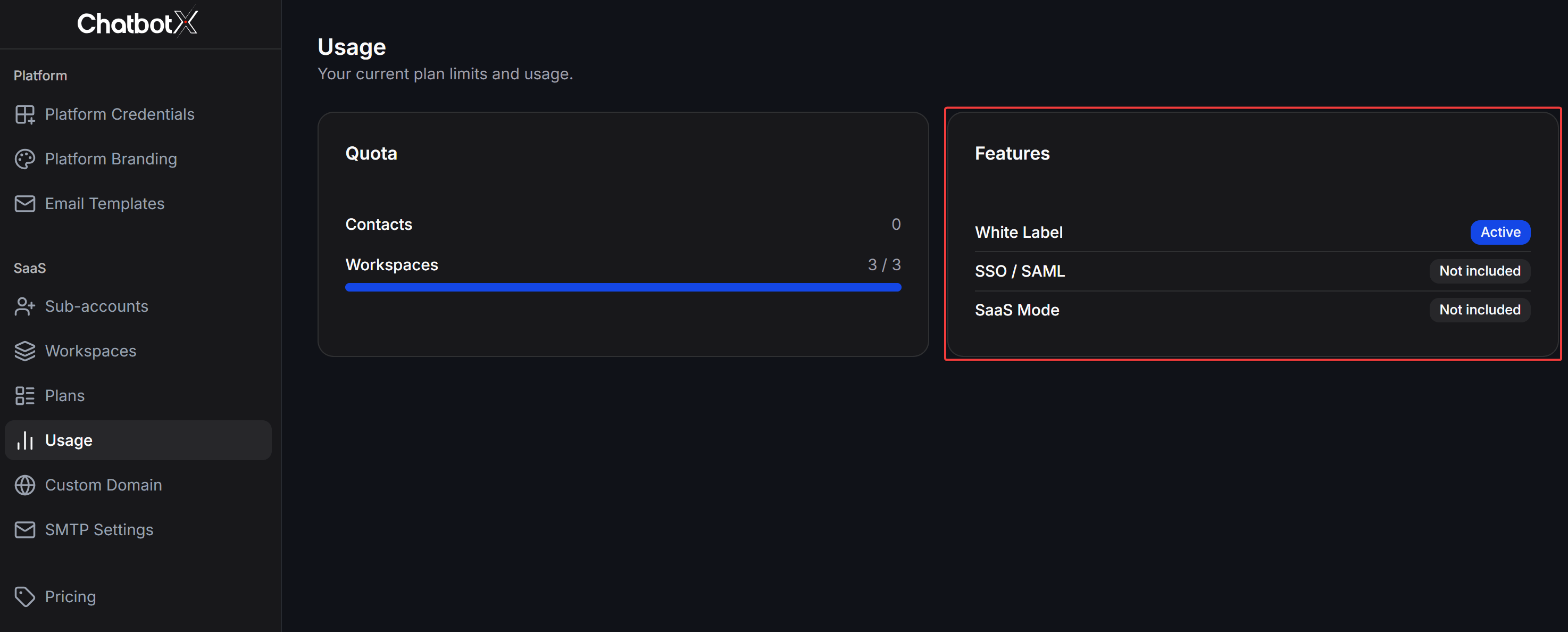 Chatbotx Whitelabel Status Active
