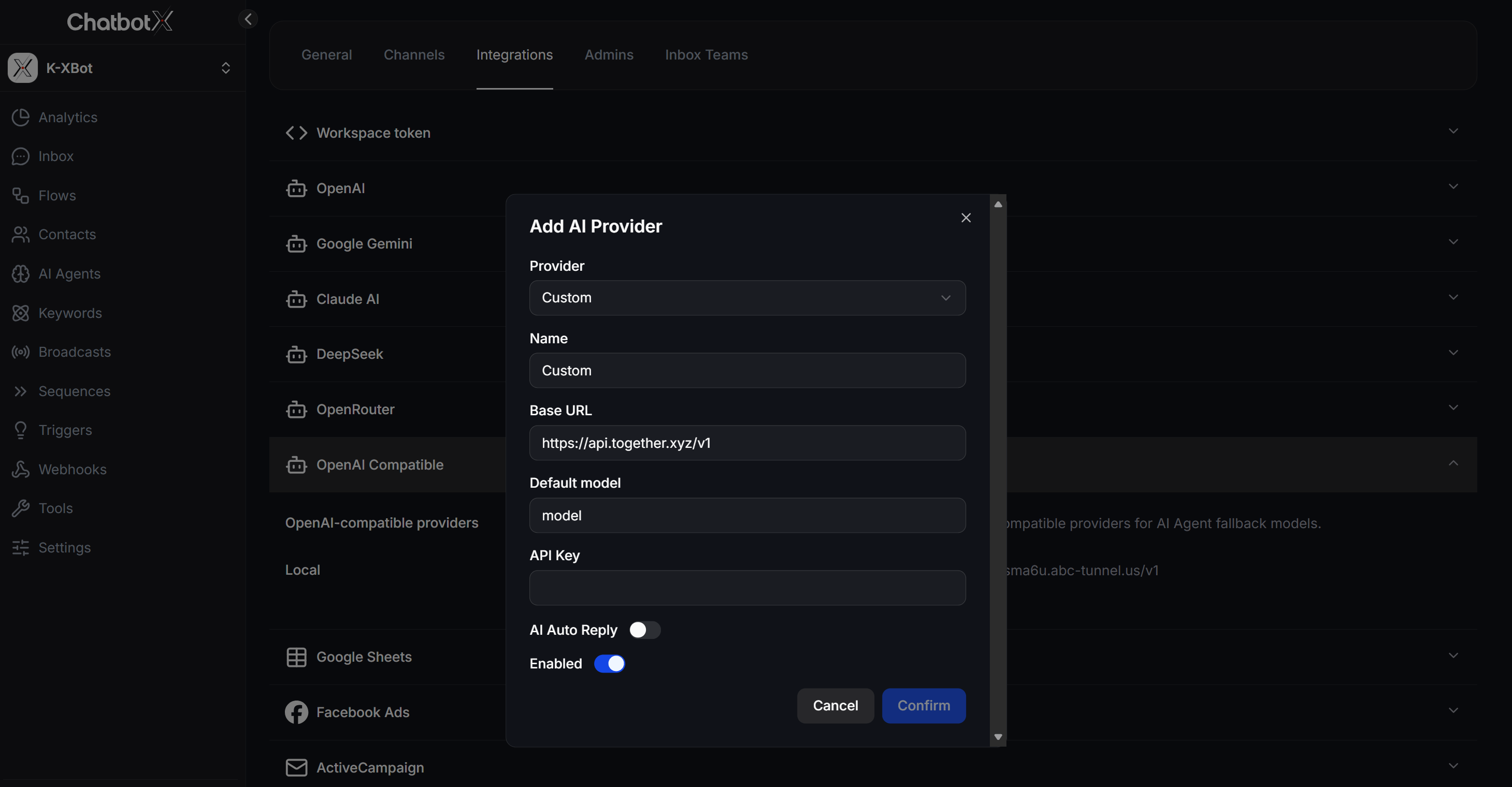 Openai Compatible Custom Config