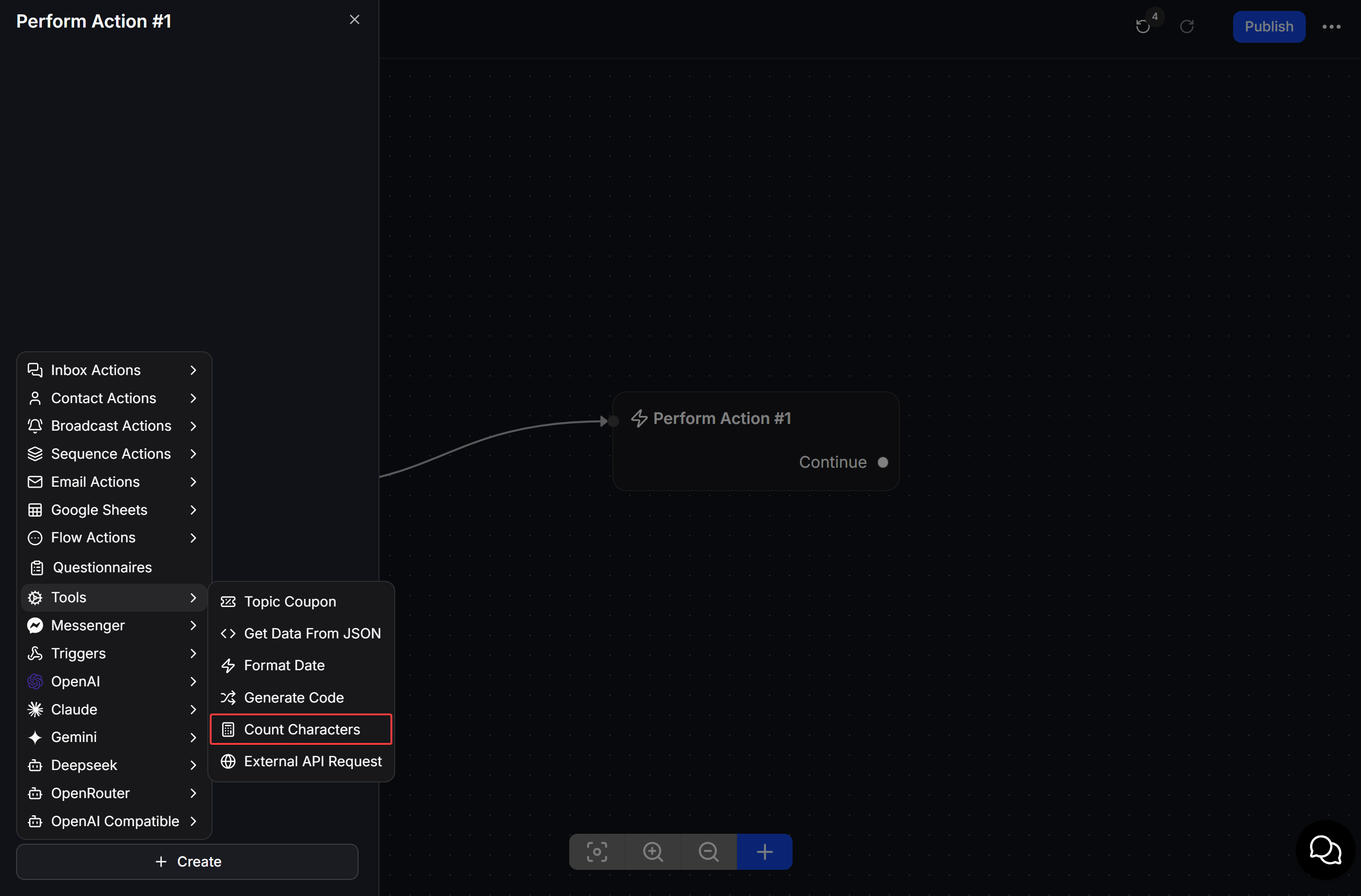 Select Count Characters In Tools Menu