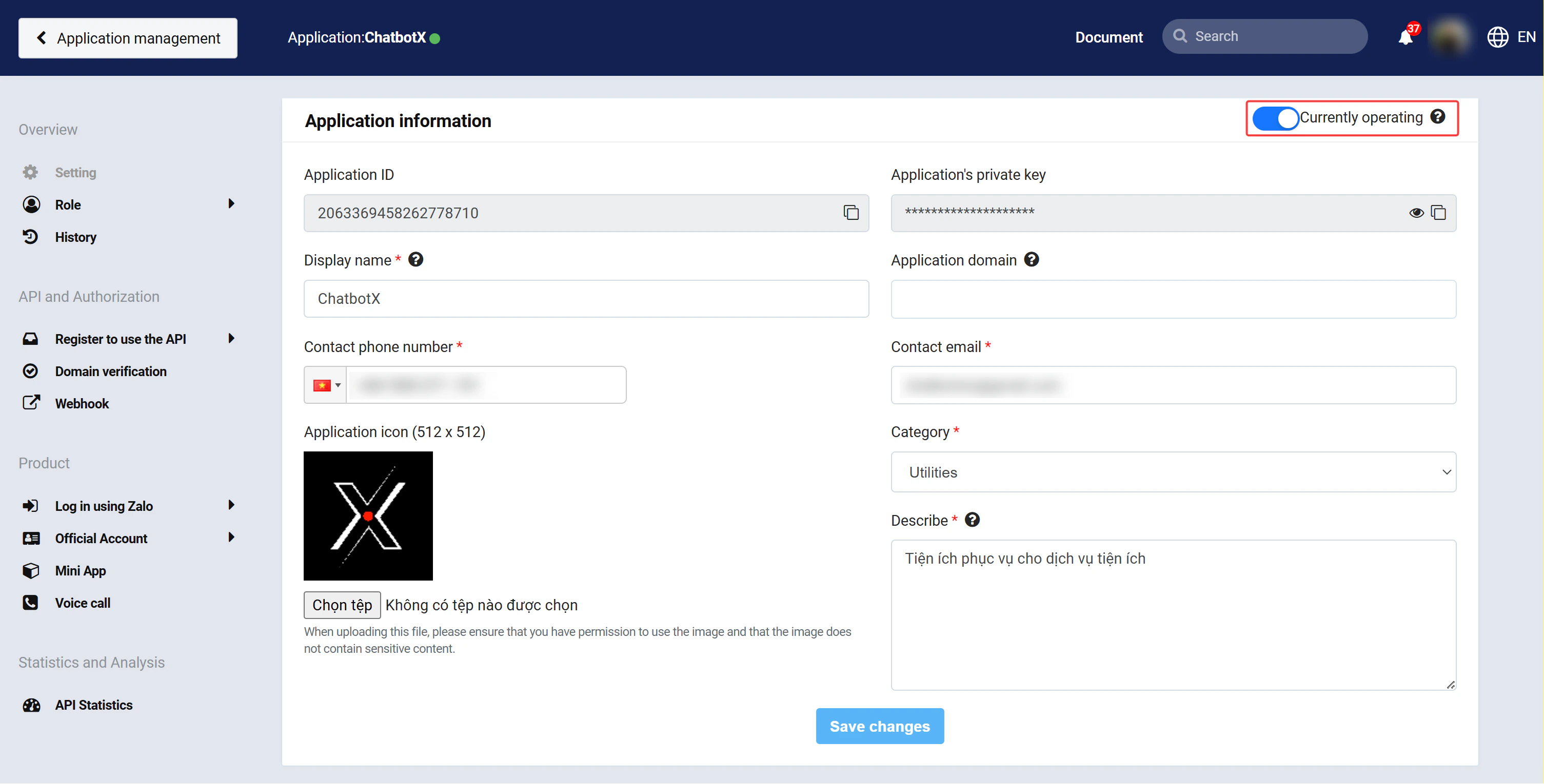 zalo_developers_application_status_active