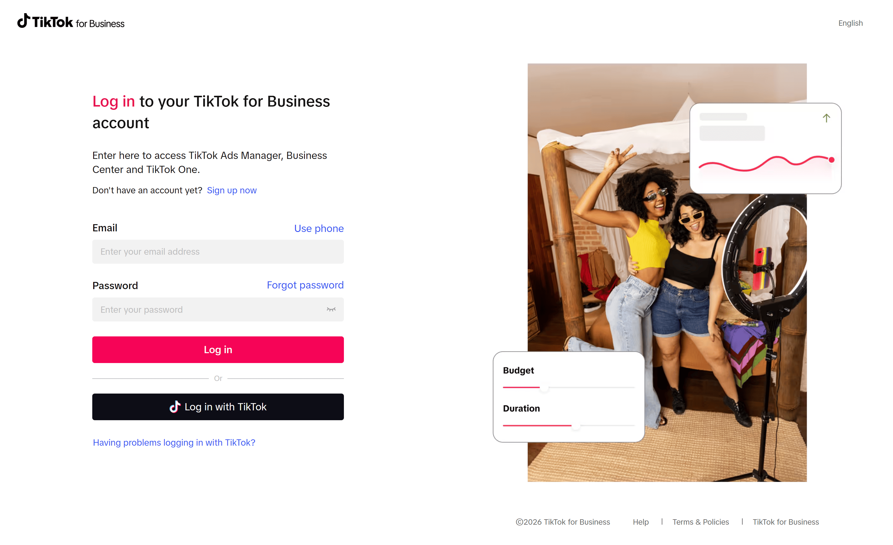 Login to Business account
