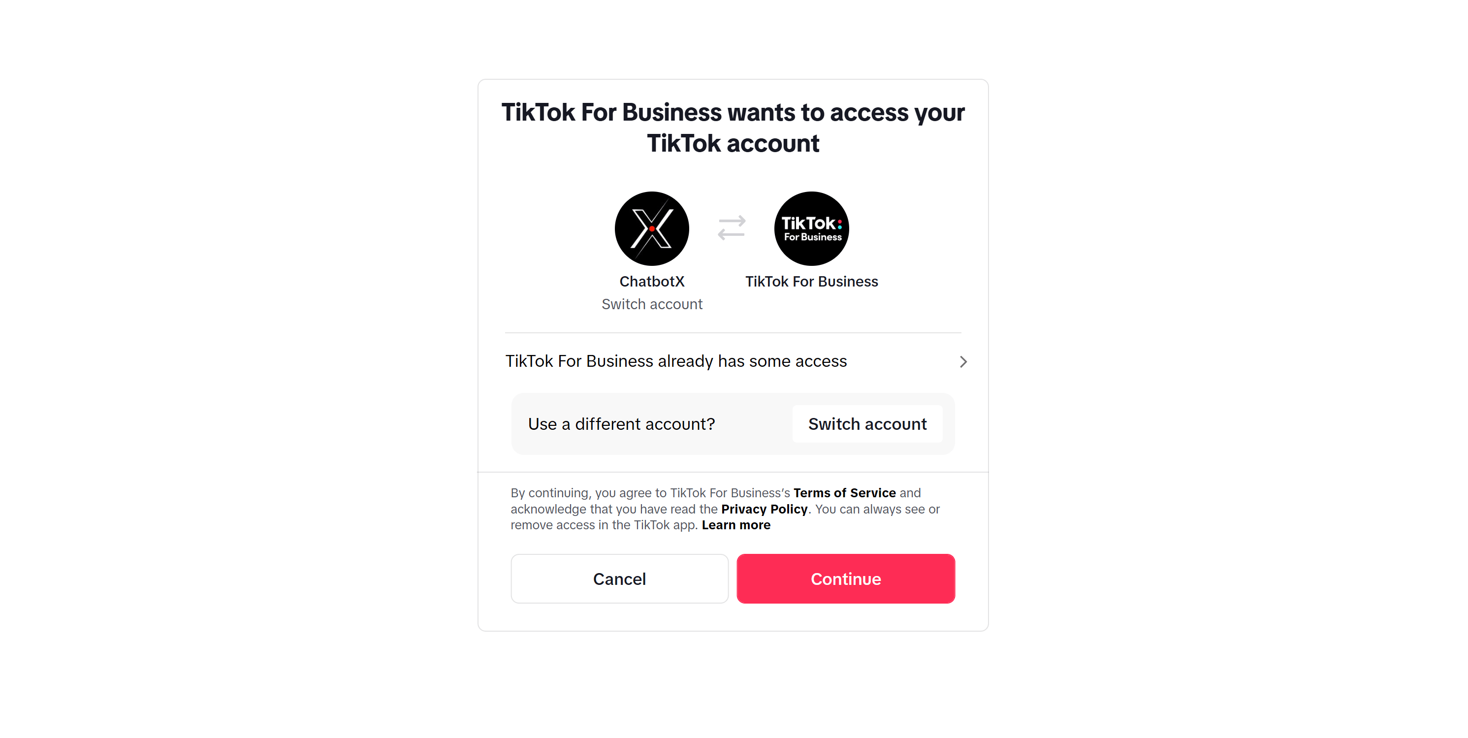 Tiktok Authorize Business