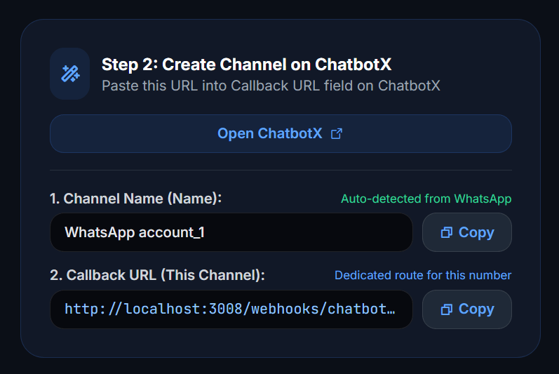 Waha Dashboard Step 2 Callback Url Copy