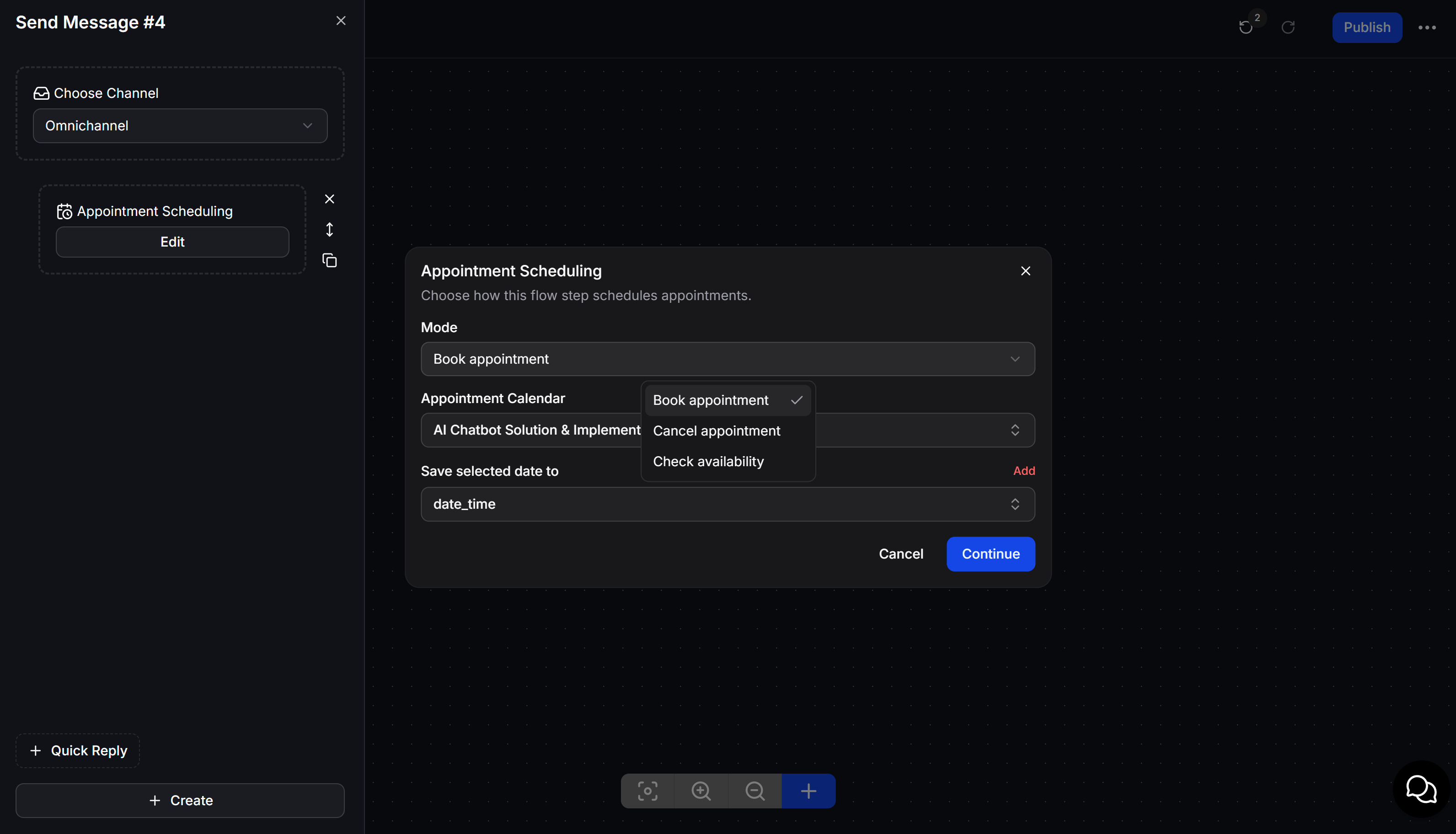 Configure Book appointment mode in Flow Builder