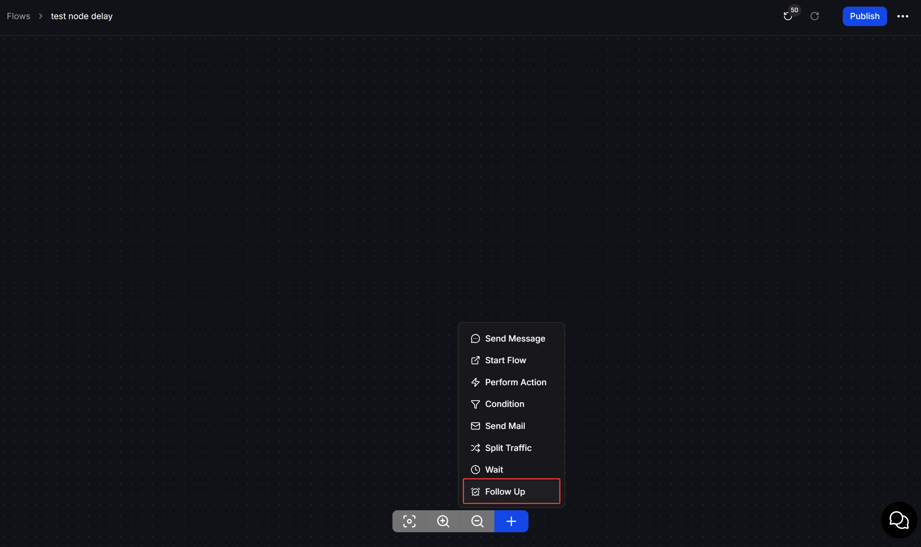 Flow Builder Add Follow Up Node