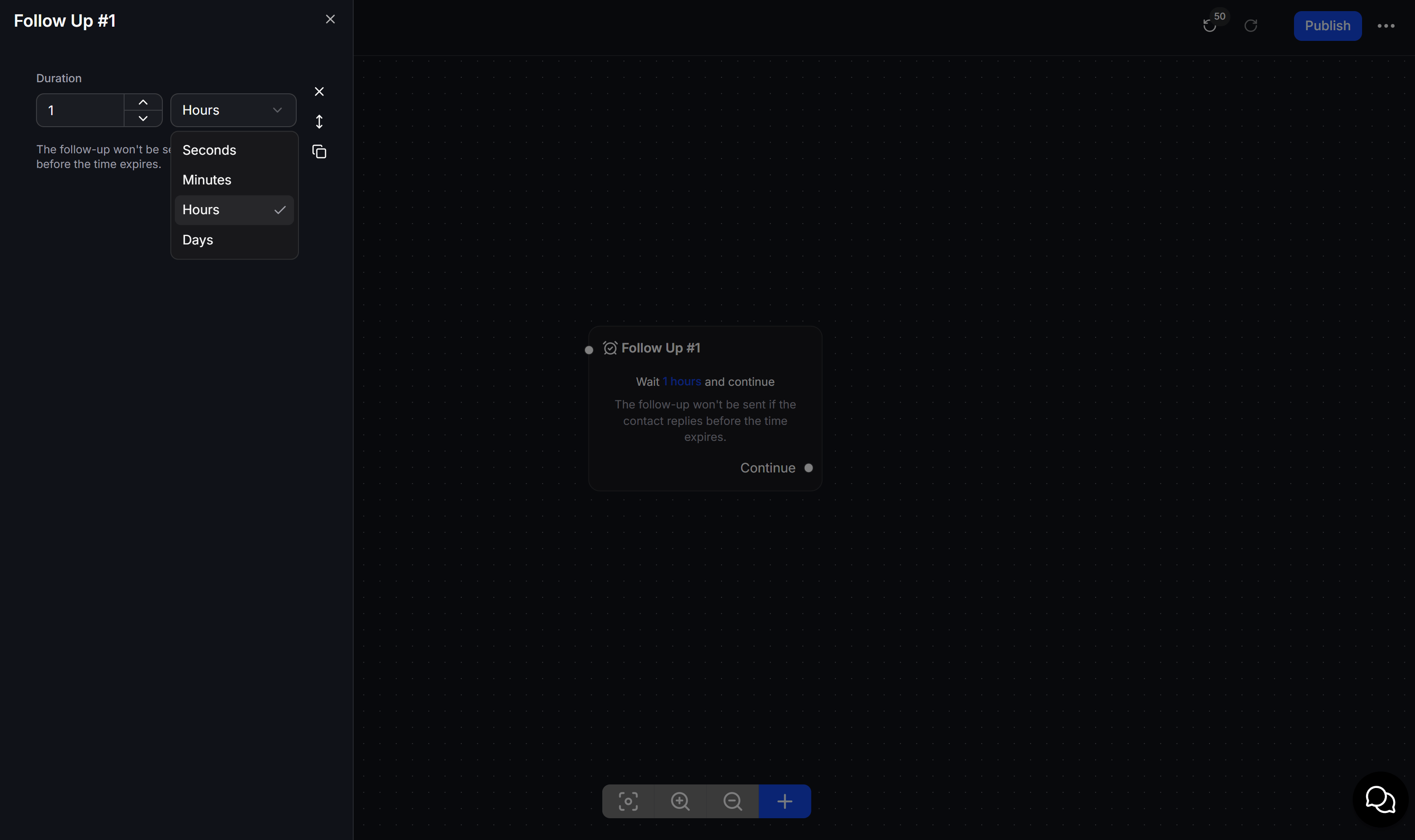 Flow Builder Follow Up Duration Setup