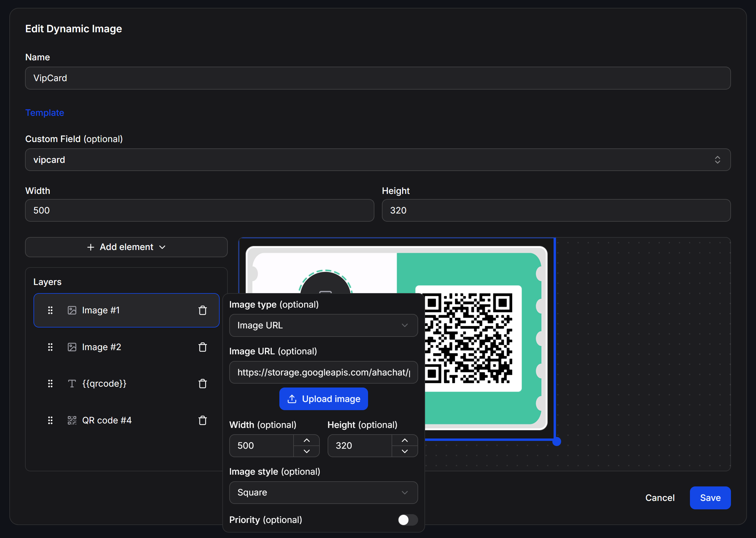 Dynamic Image Layer Image URL