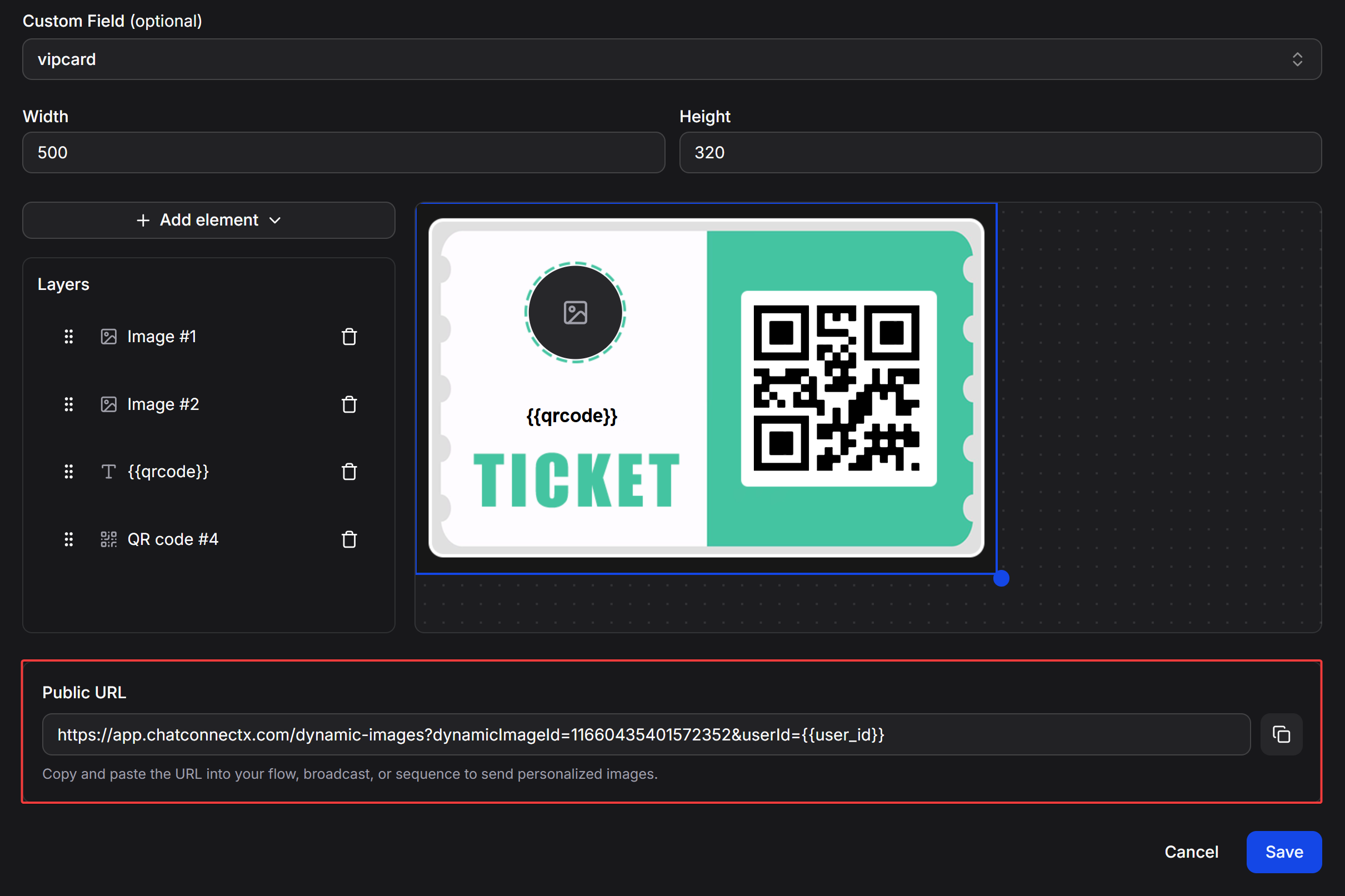 Dynamic Image Public URL Copy
