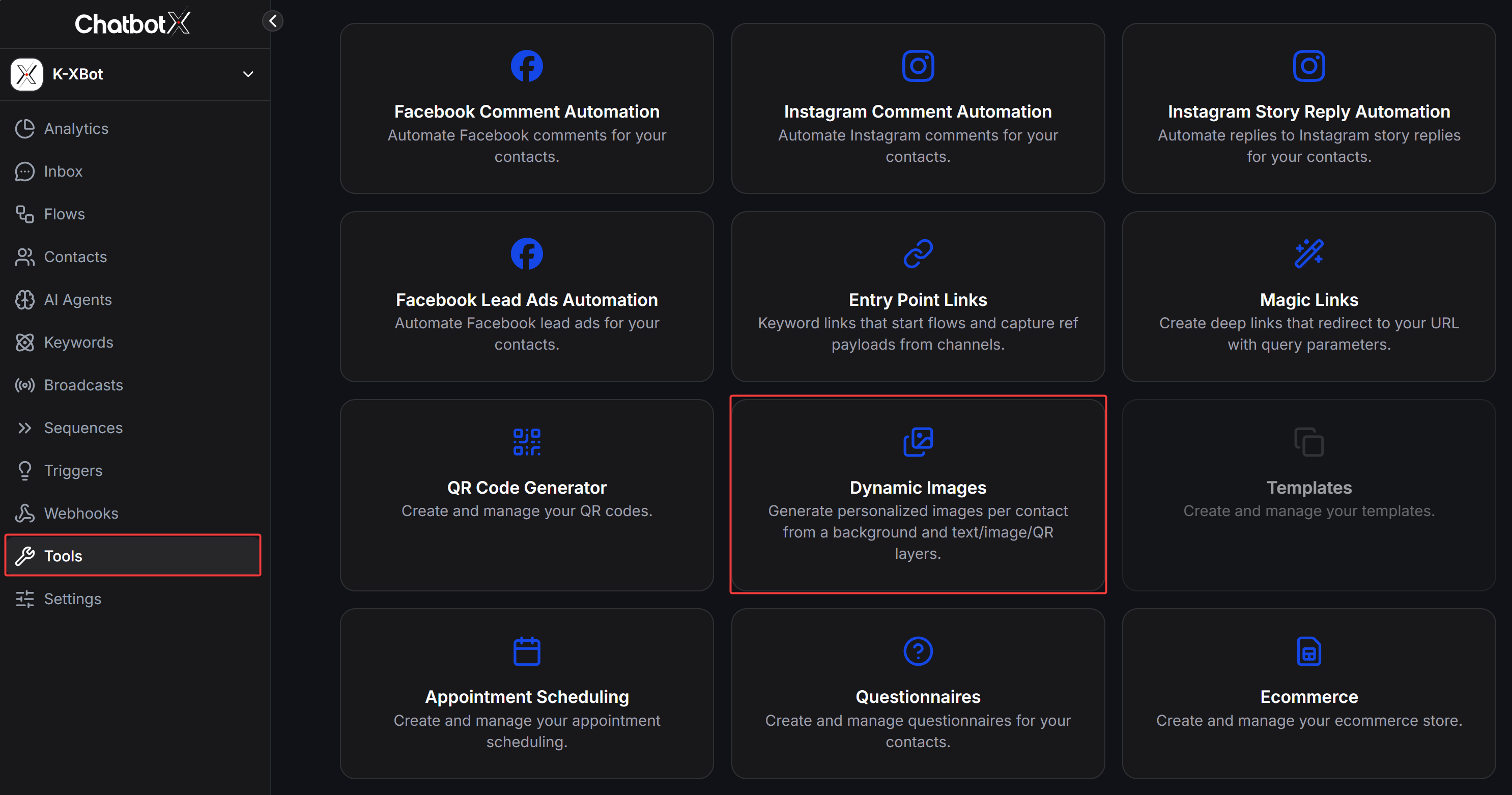 Dynamic Images Tool Location