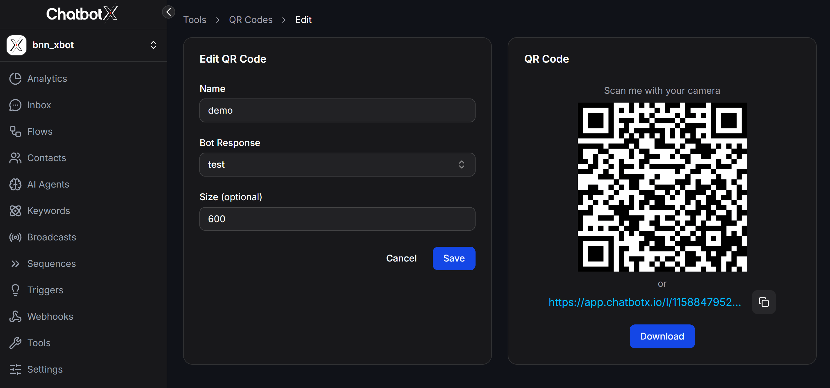 Edit QR Code Preview