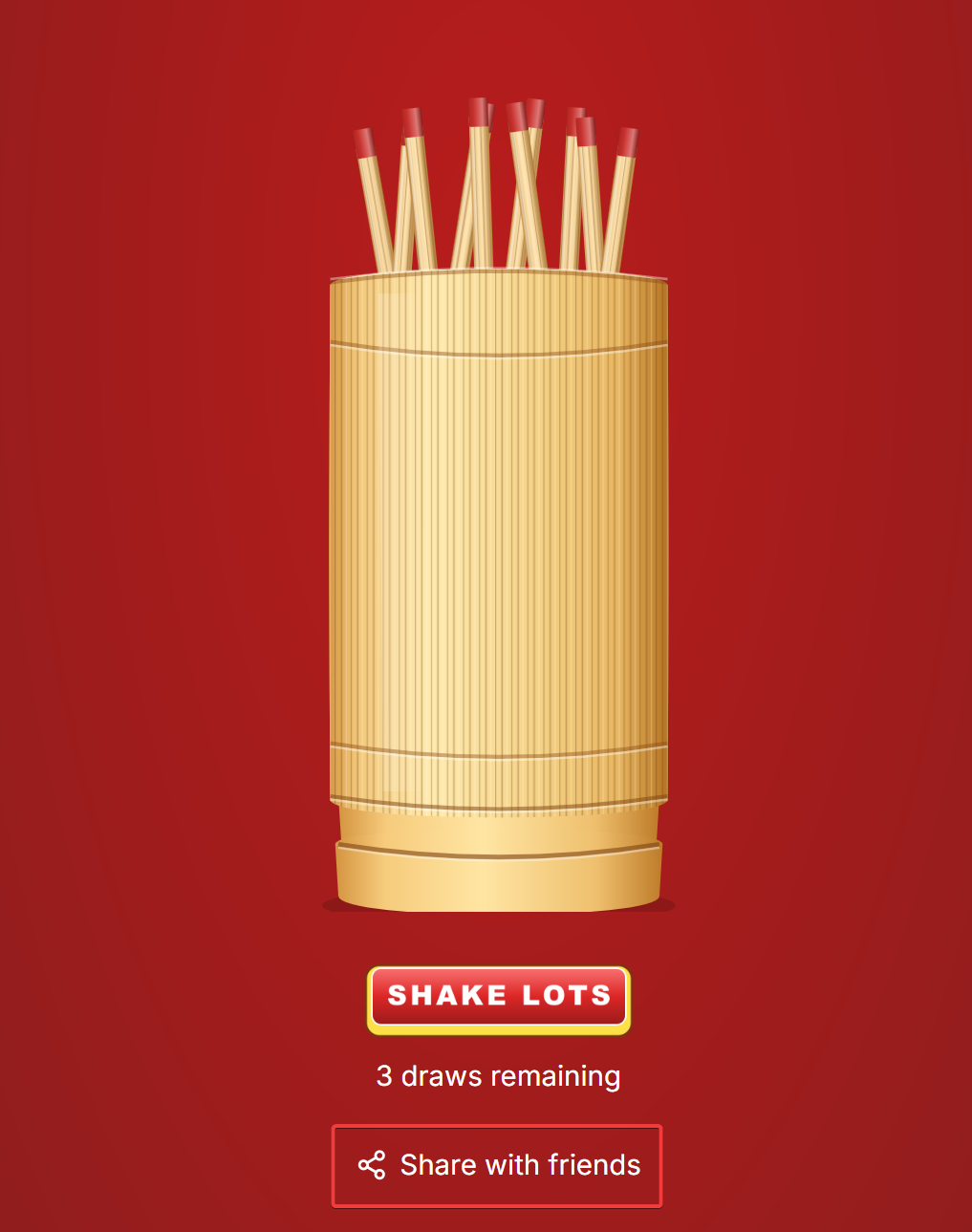 Draw Lots Share With Friends Button