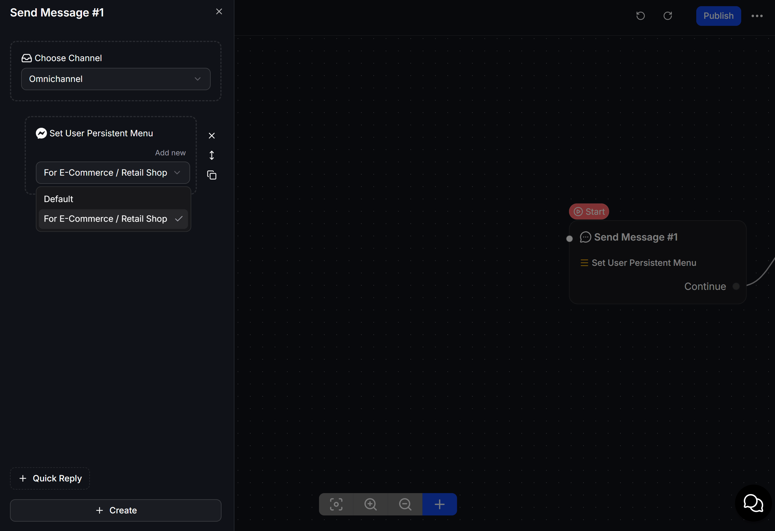 Messenger Set User Persistent Menu Modal