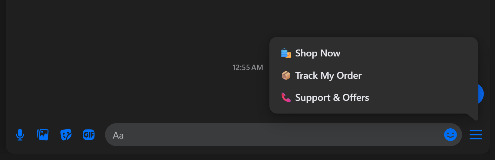 Persistent Menu On Messenger