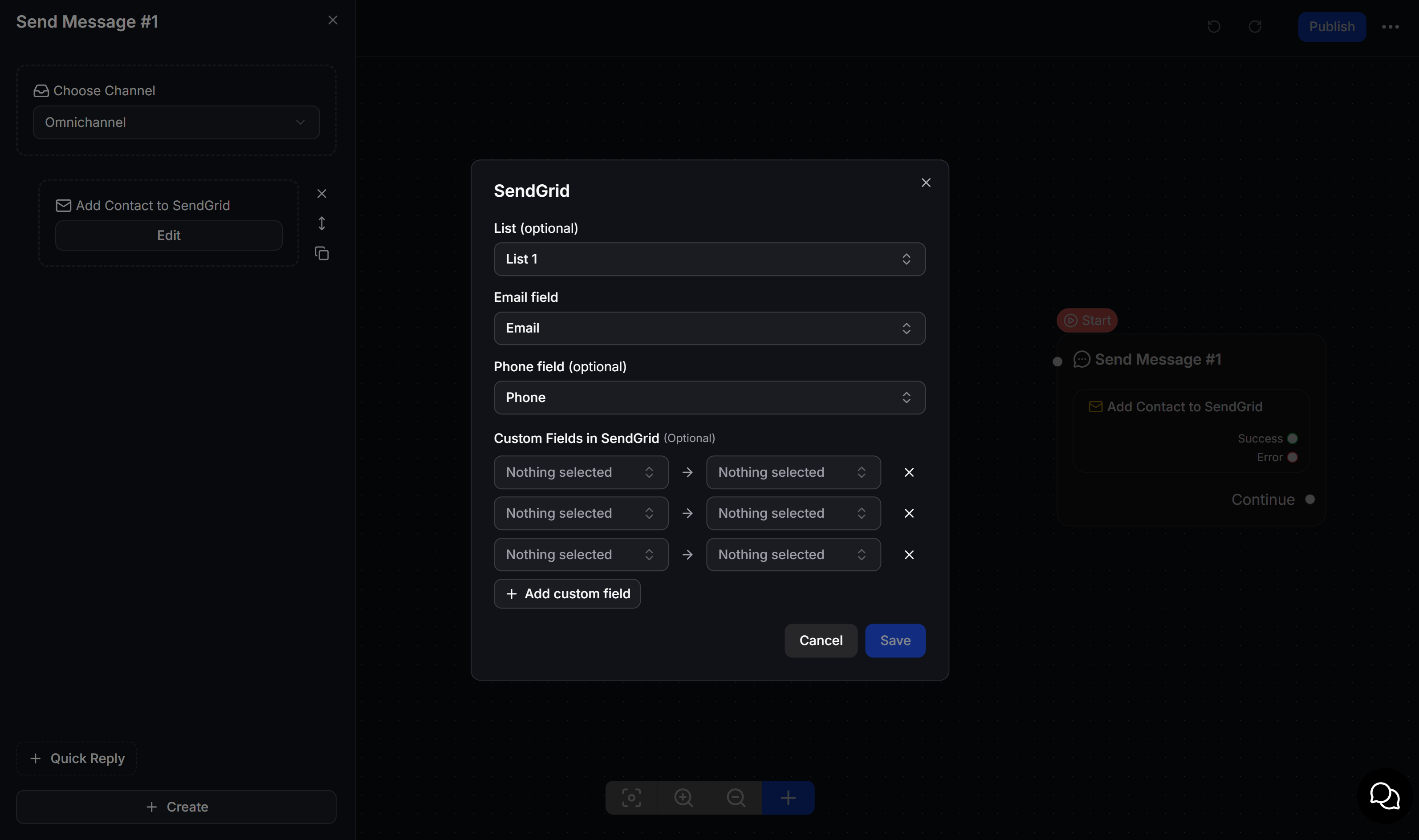 Configure Add Contact to SendGrid