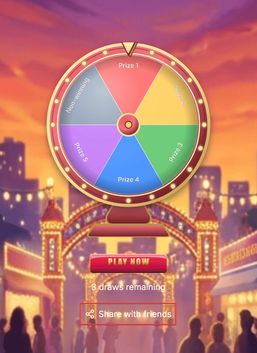 Lucky Wheel Share With Friends Button