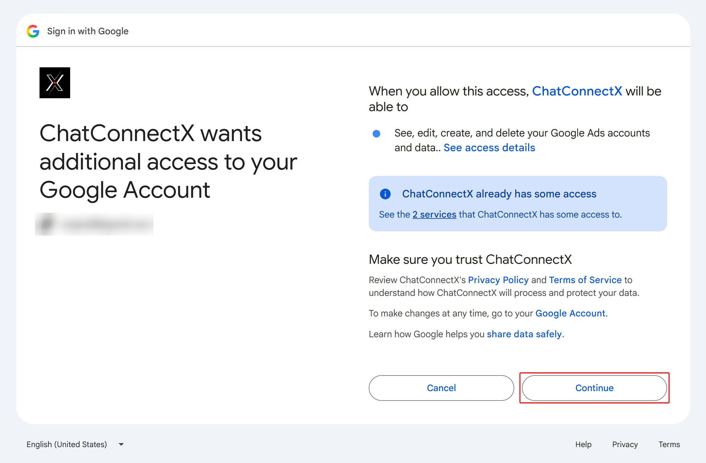 Google Ads Oauth Consent