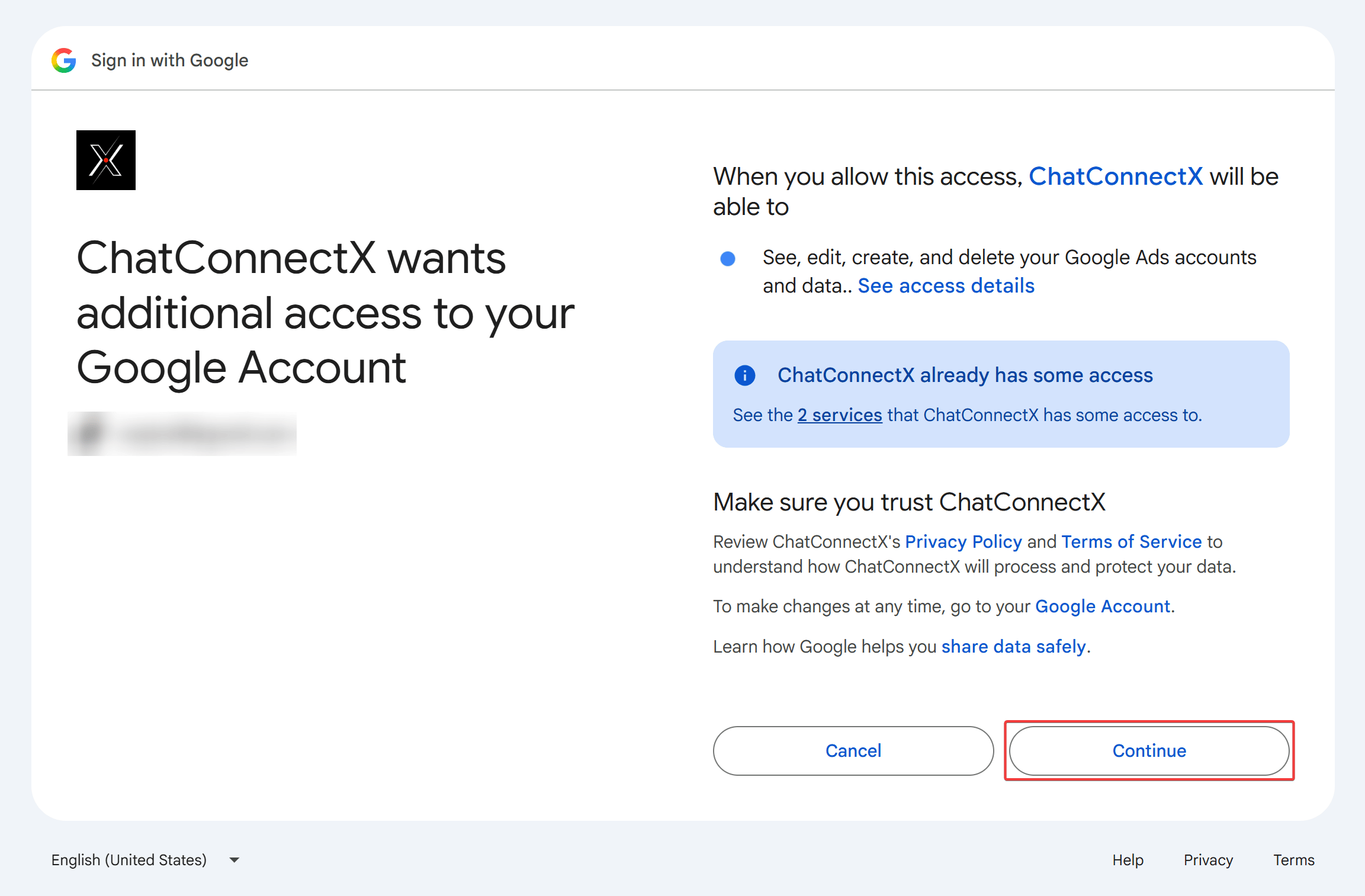 Google Ads Oauth Consent