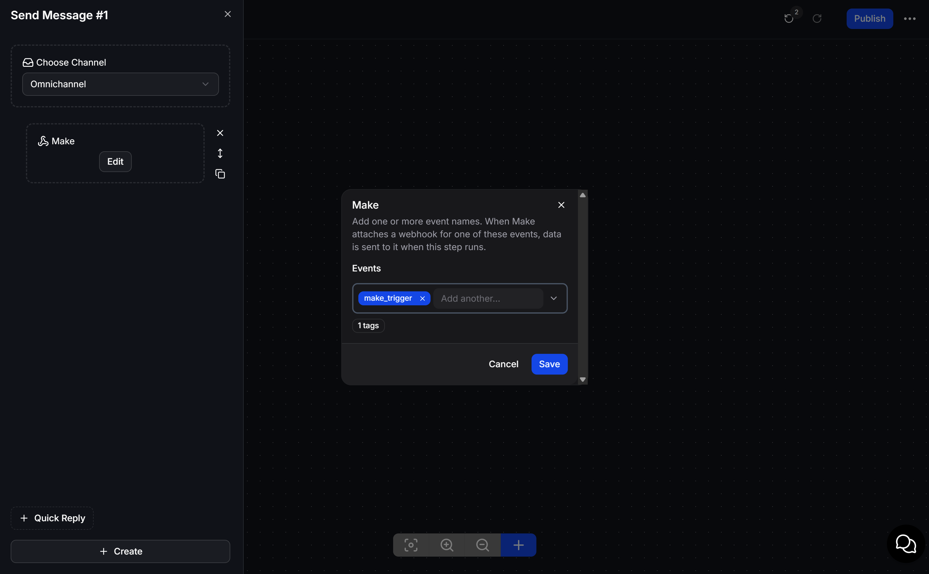 Configure an event name in the ChatbotX Make action block