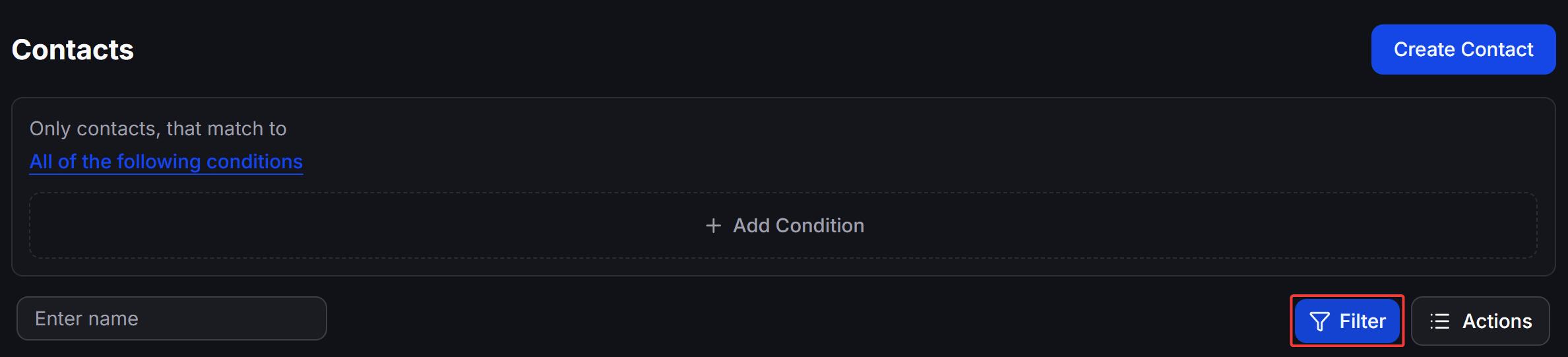 Chatbotx Contacts Filter Button