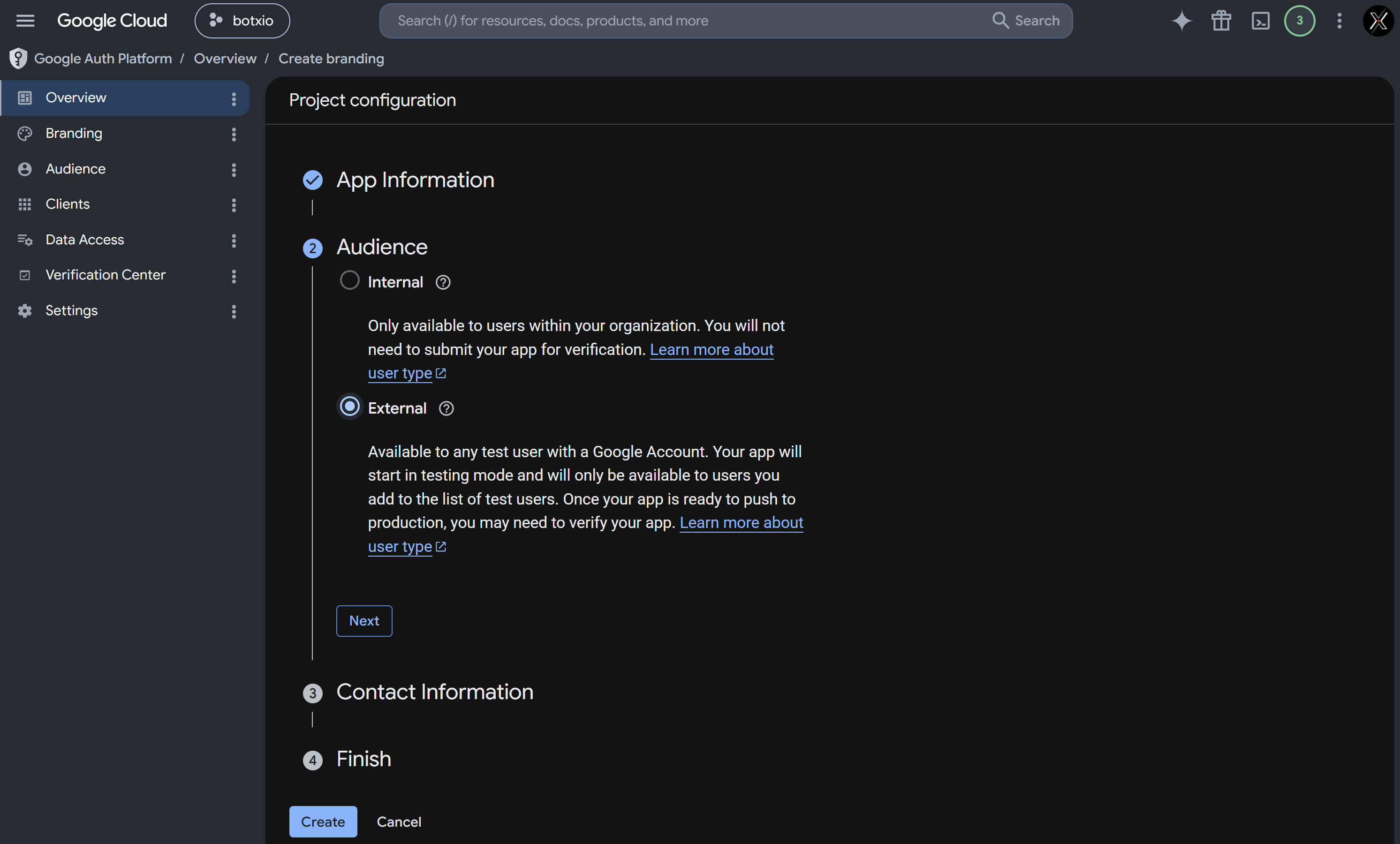 Google App Project Info Audience