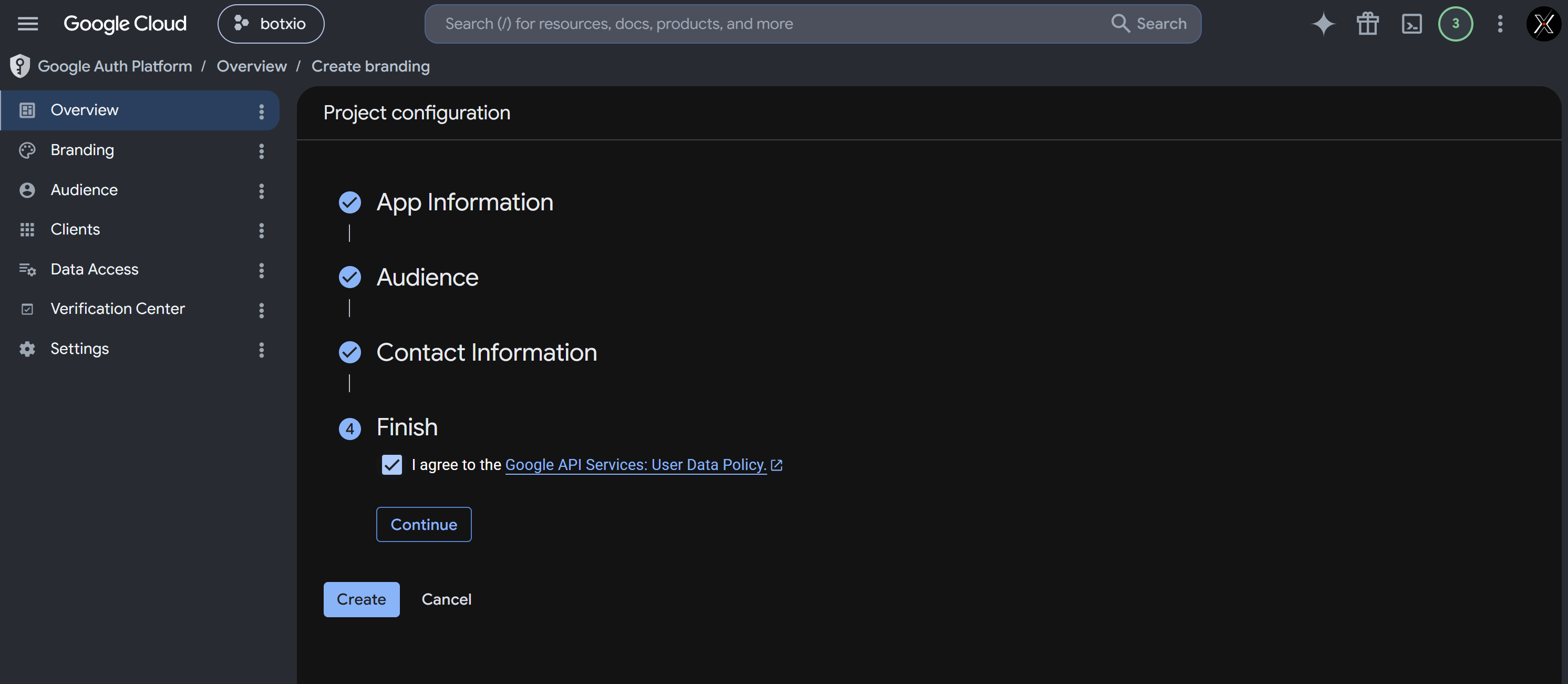 Google App Project Info Finish