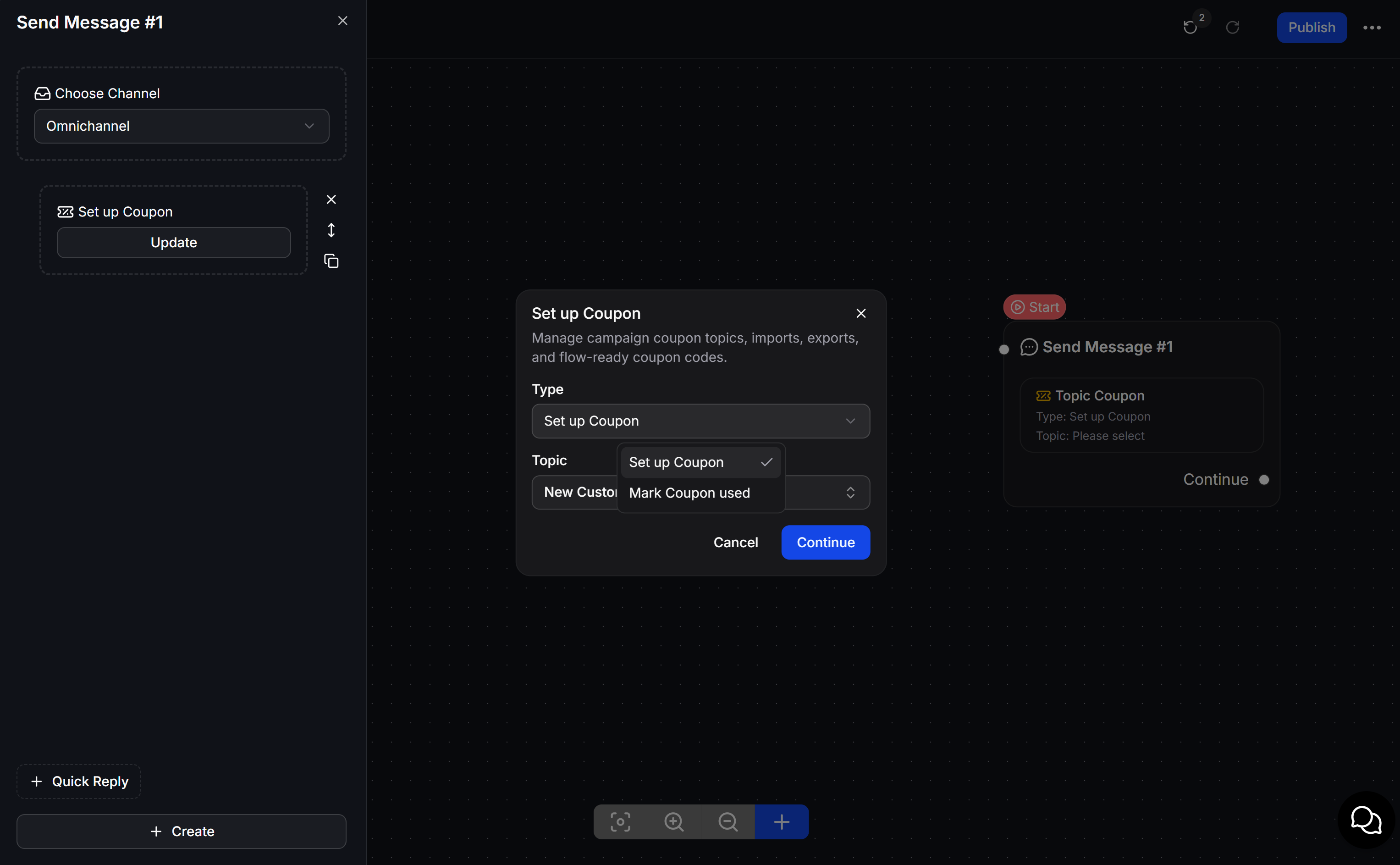 Configure the Topic Coupon action