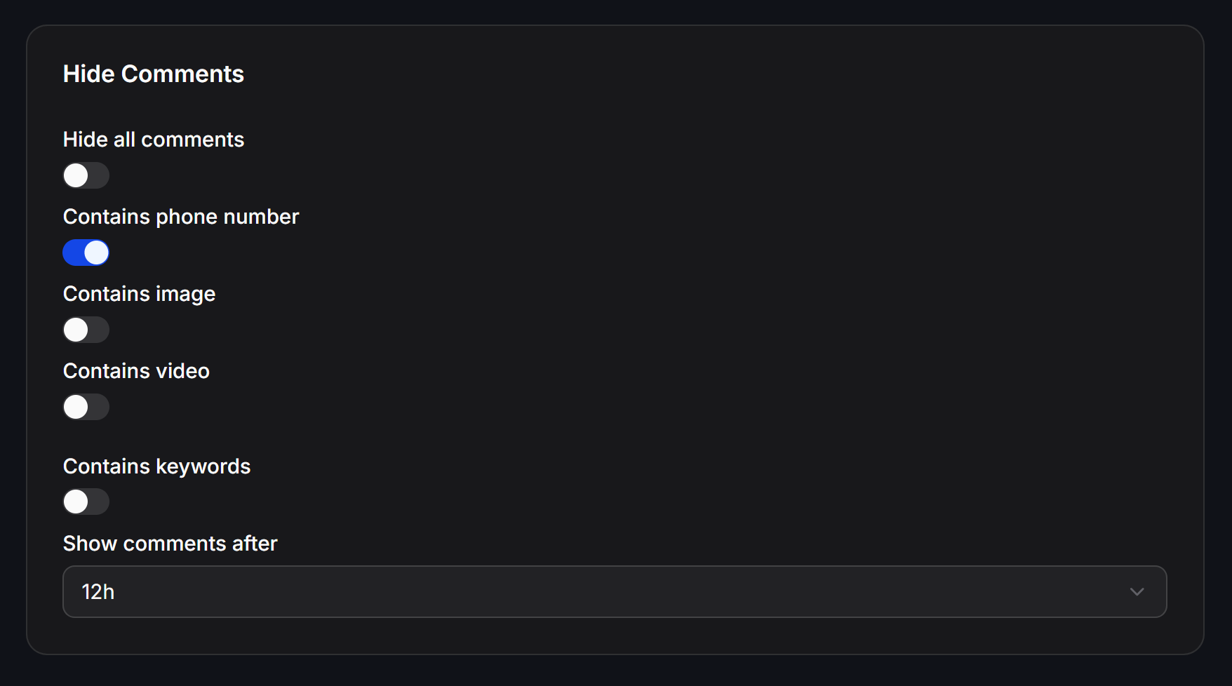 Chatbotx Facebook Comment Hide Comments
