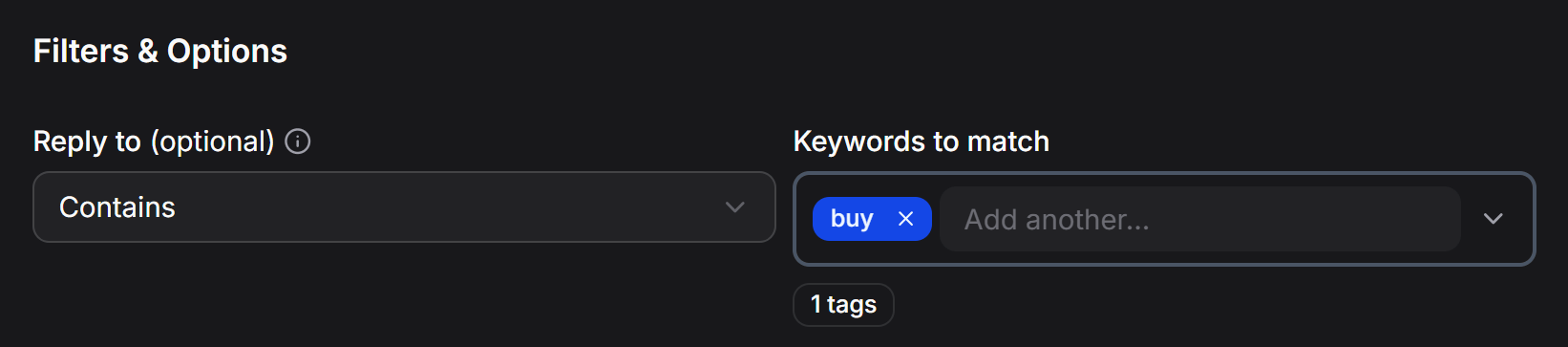Chatbotx Facebook Comment Keywords Match