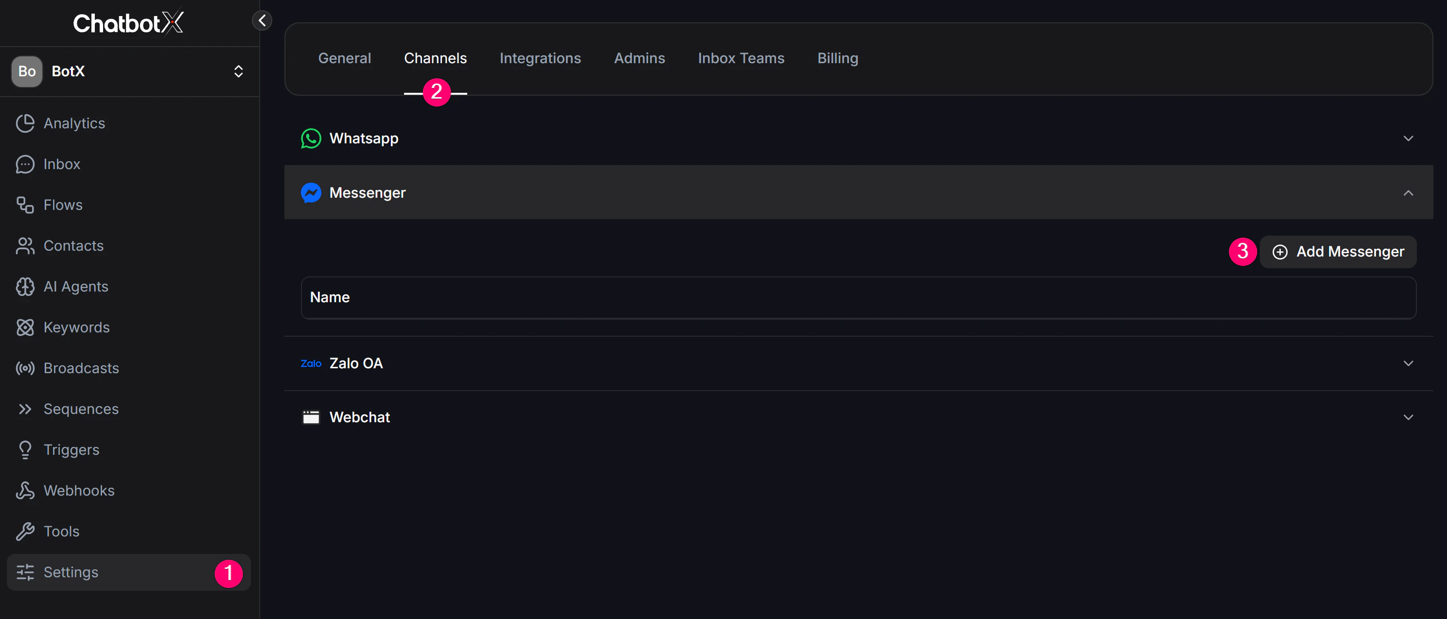 chatbotx_navigate_to_facebook_channel_setup