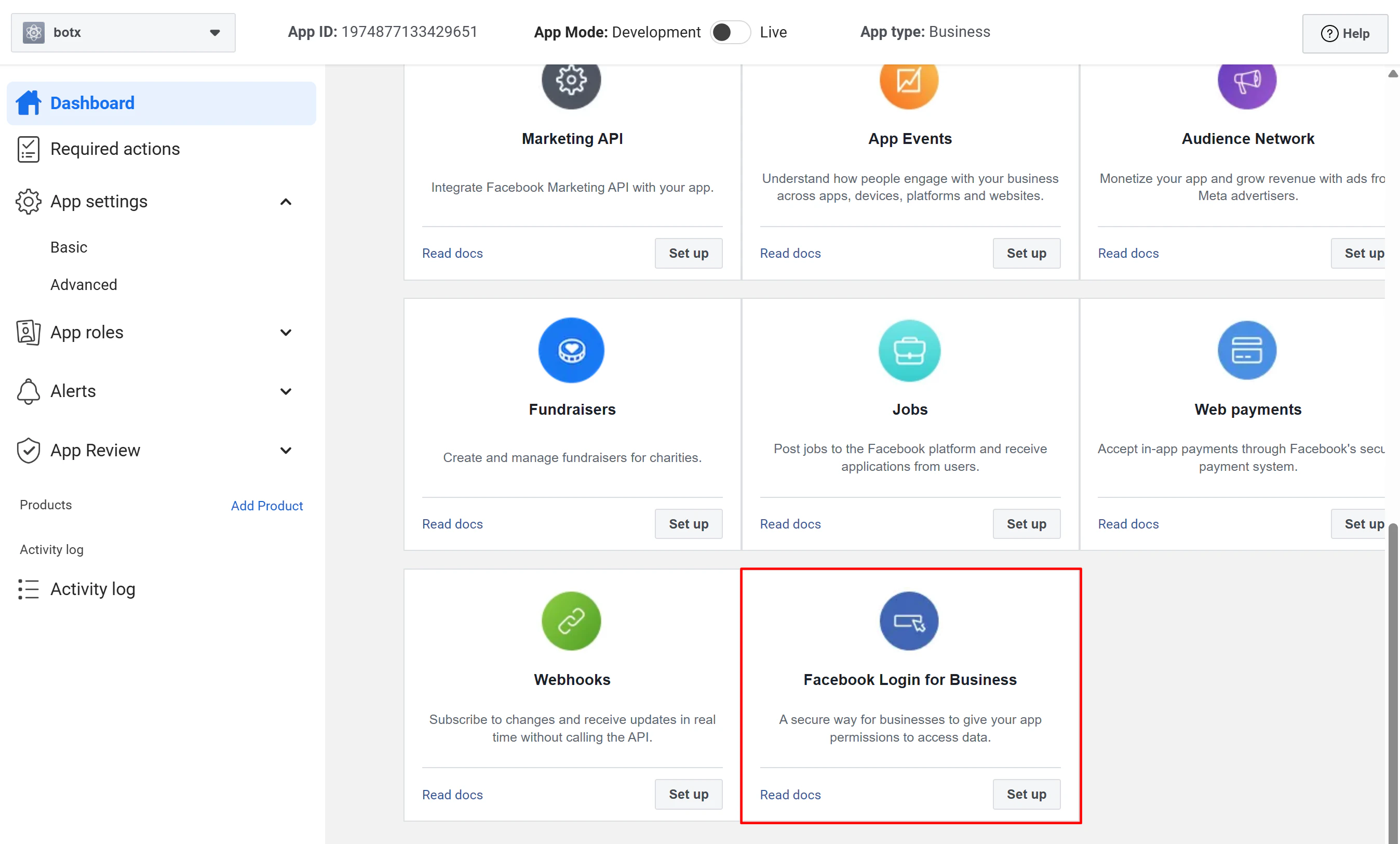 Adding Facebook Login product
