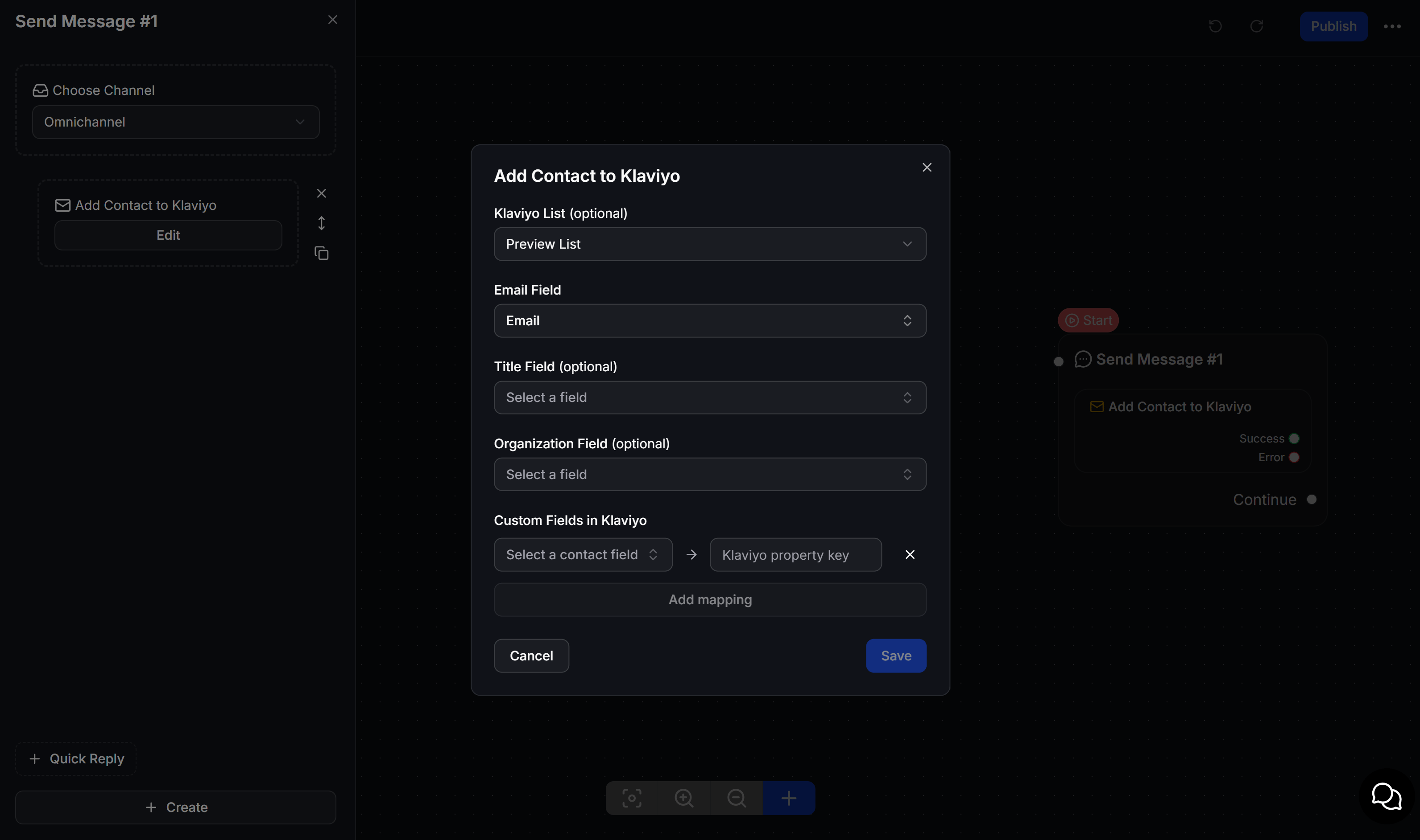 Configure Add Contact to Klaviyo
