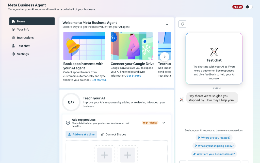 Meta Business Agent Dashboard