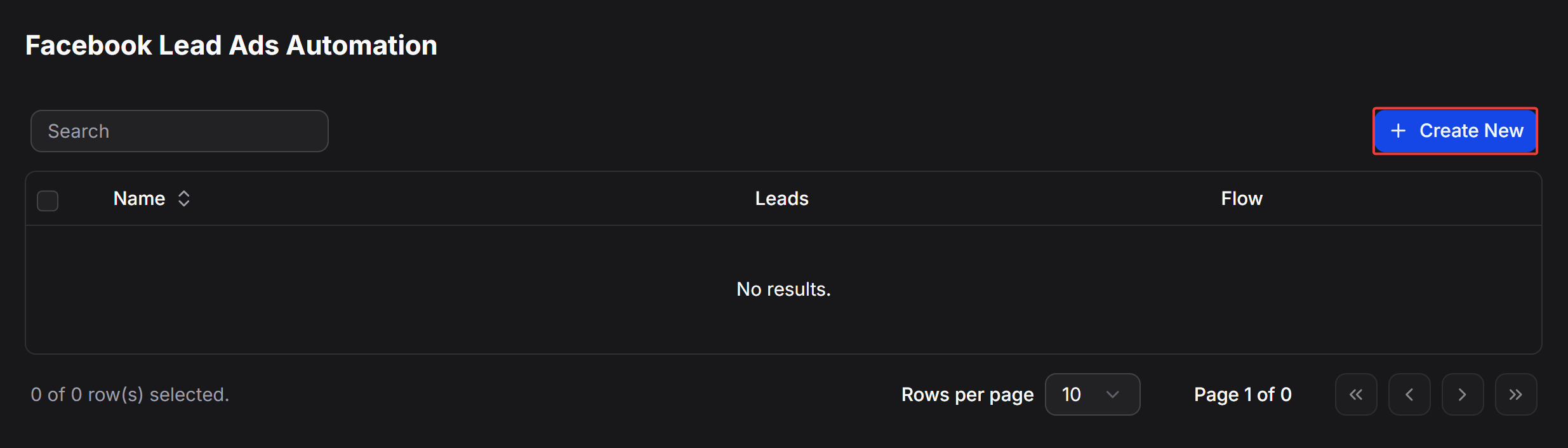 View and create Facebook Lead Ads automations