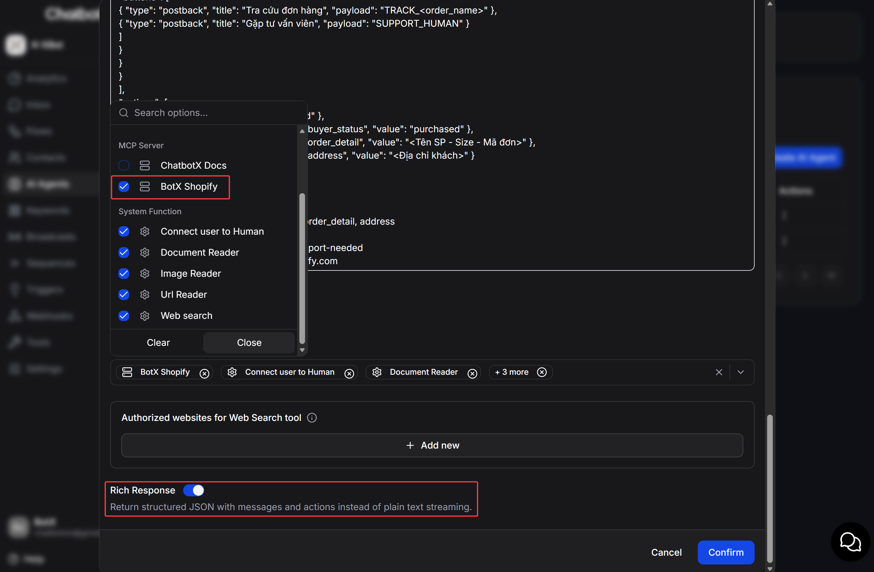 Attach MCP Server And Enable Rich Response Toggle