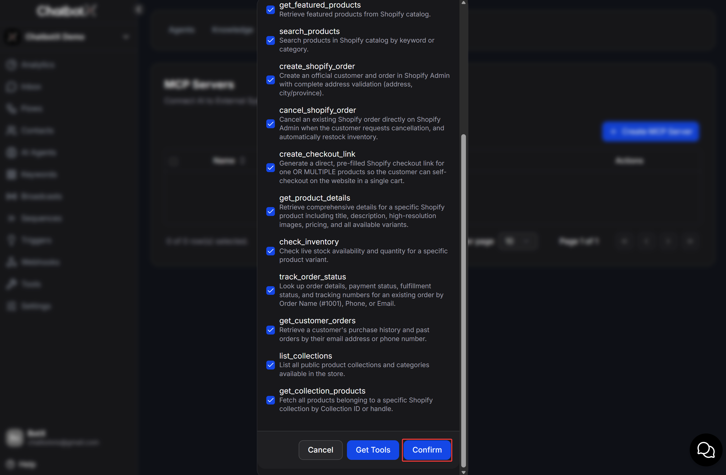 List 11 Tools And Confirm
